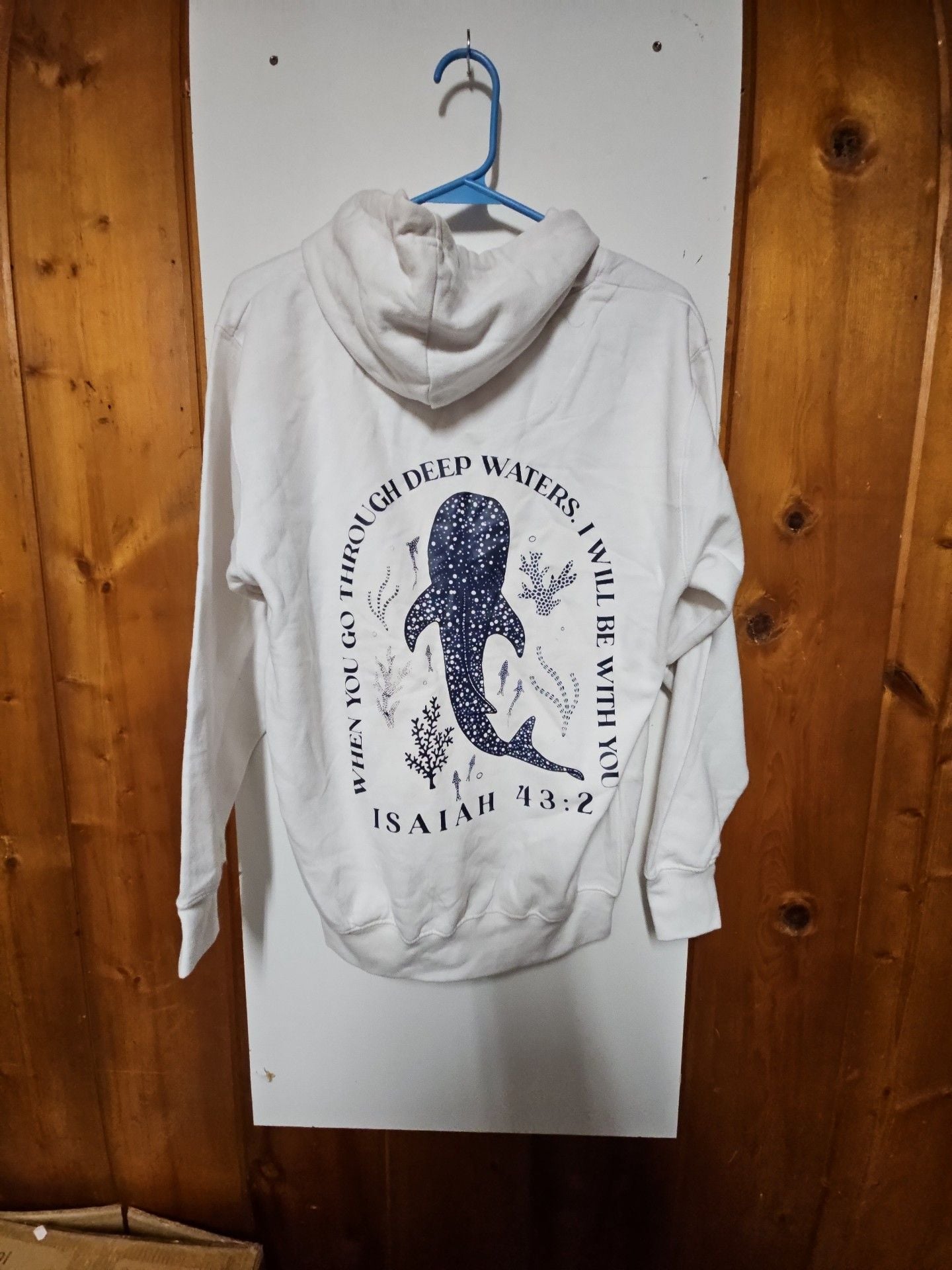 (578) Zuni Sportwear Isaiah 43:2 Shark Hoodie Size S 4