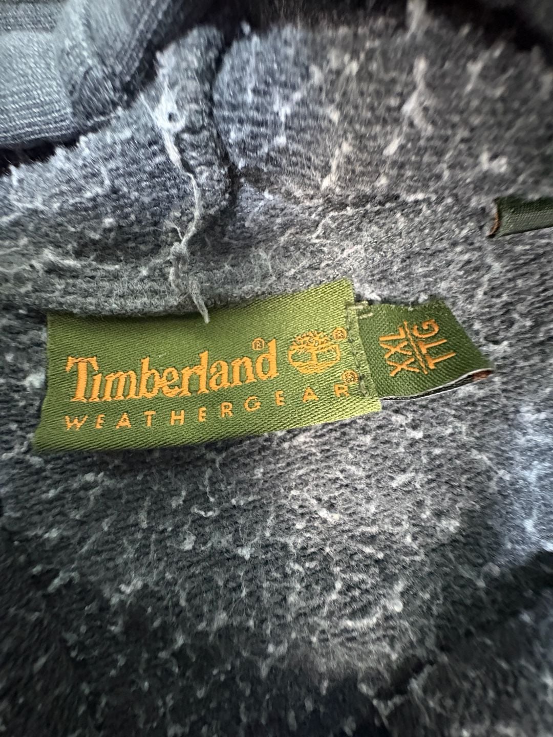 Timberland WeatherGear XL Gray Faded Pullover Hoodie Vintage Style Streetwear 6