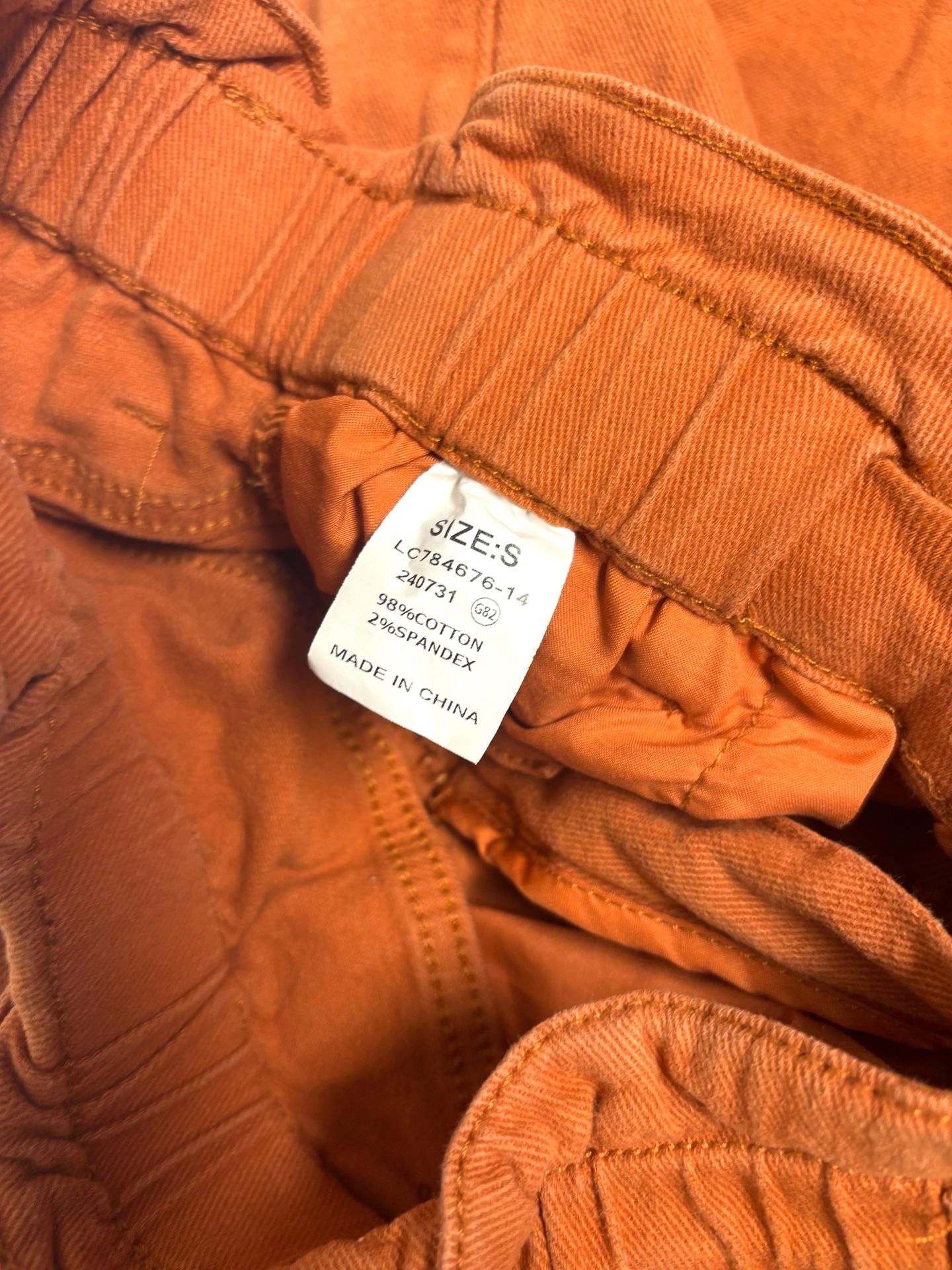 Womens Orange Pants Size S High Rise Drawstring Wide Leg 3