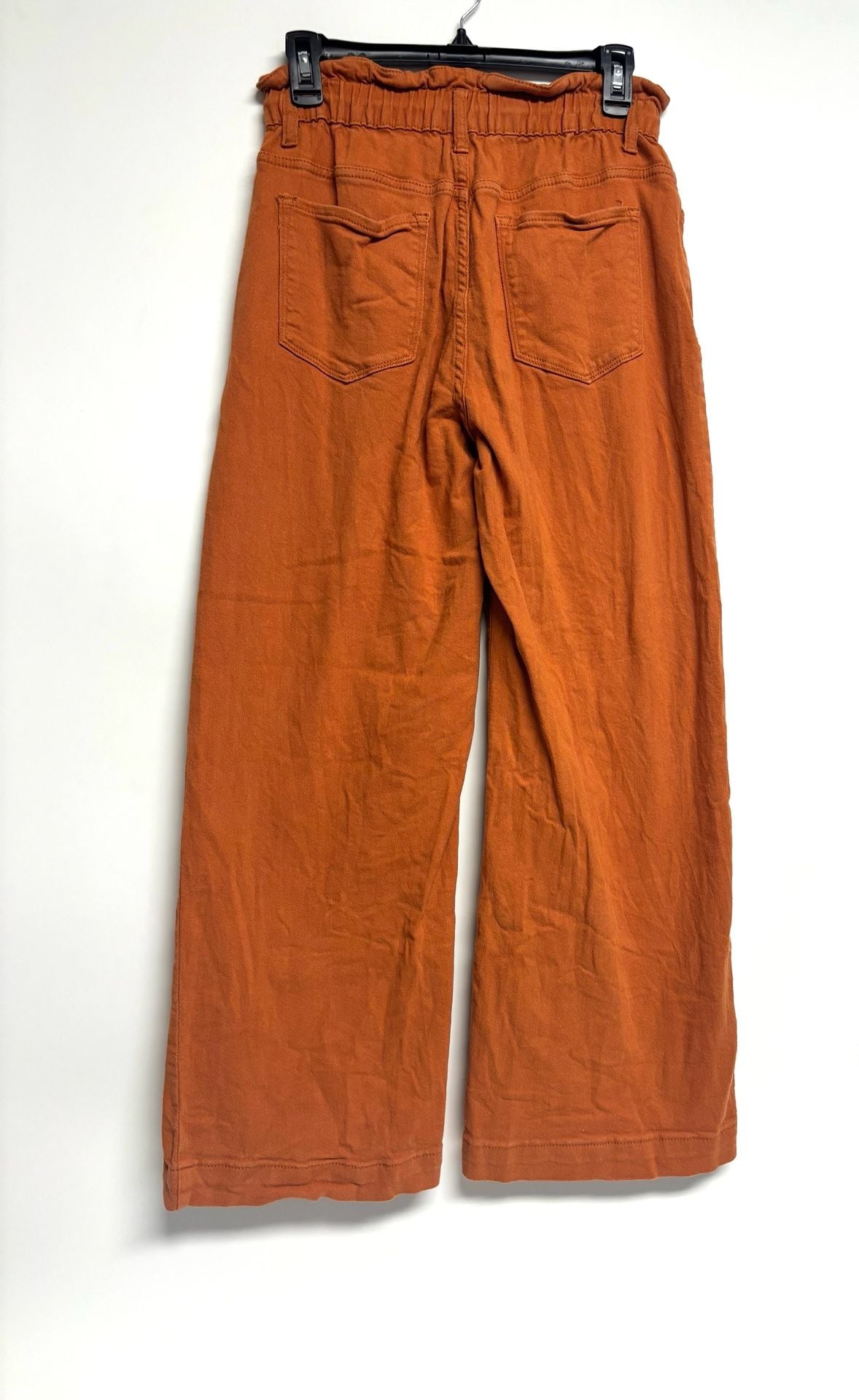 Womens Orange Pants Size S High Rise Drawstring Wide Leg 8