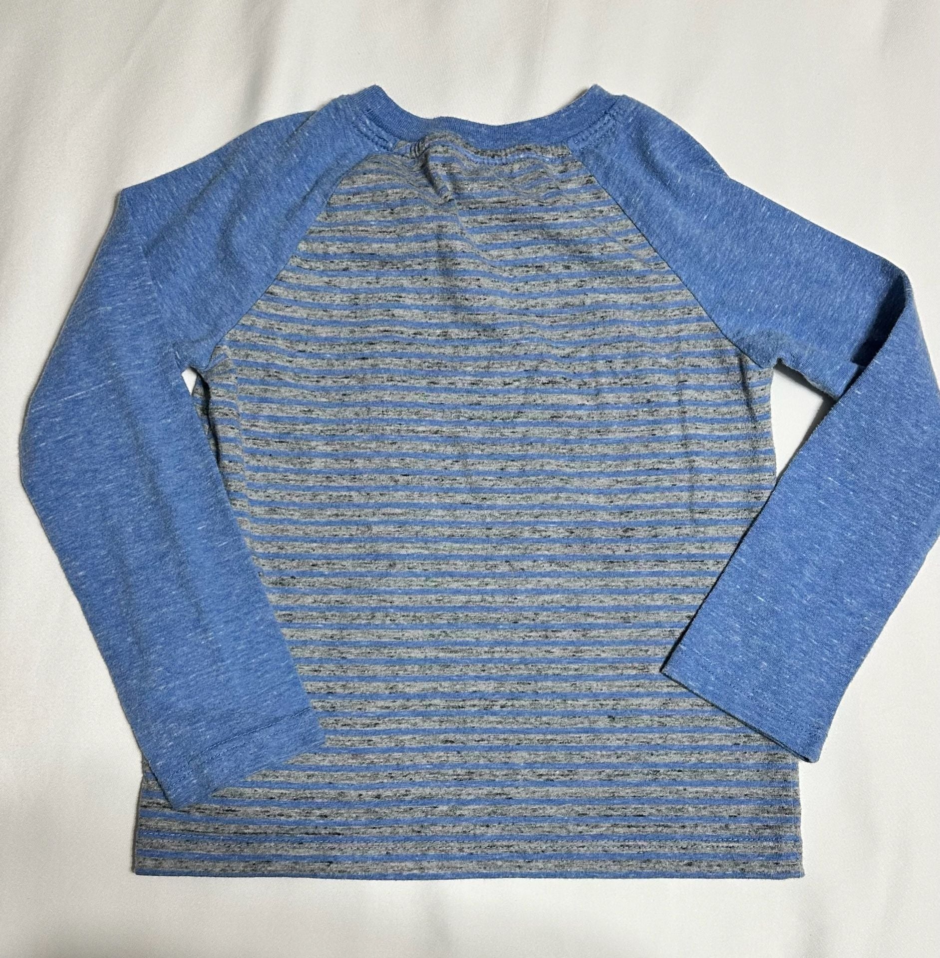 Falls Creek Kids Henley Shirt Size 4T Blue Gray Striped Long Sleeve 5