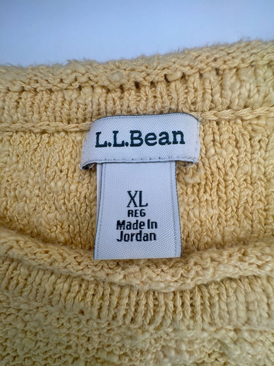 L.L.Bean Women’s XL Cream Cotton Textured Knit Pullover Sweater Cottagecore 4