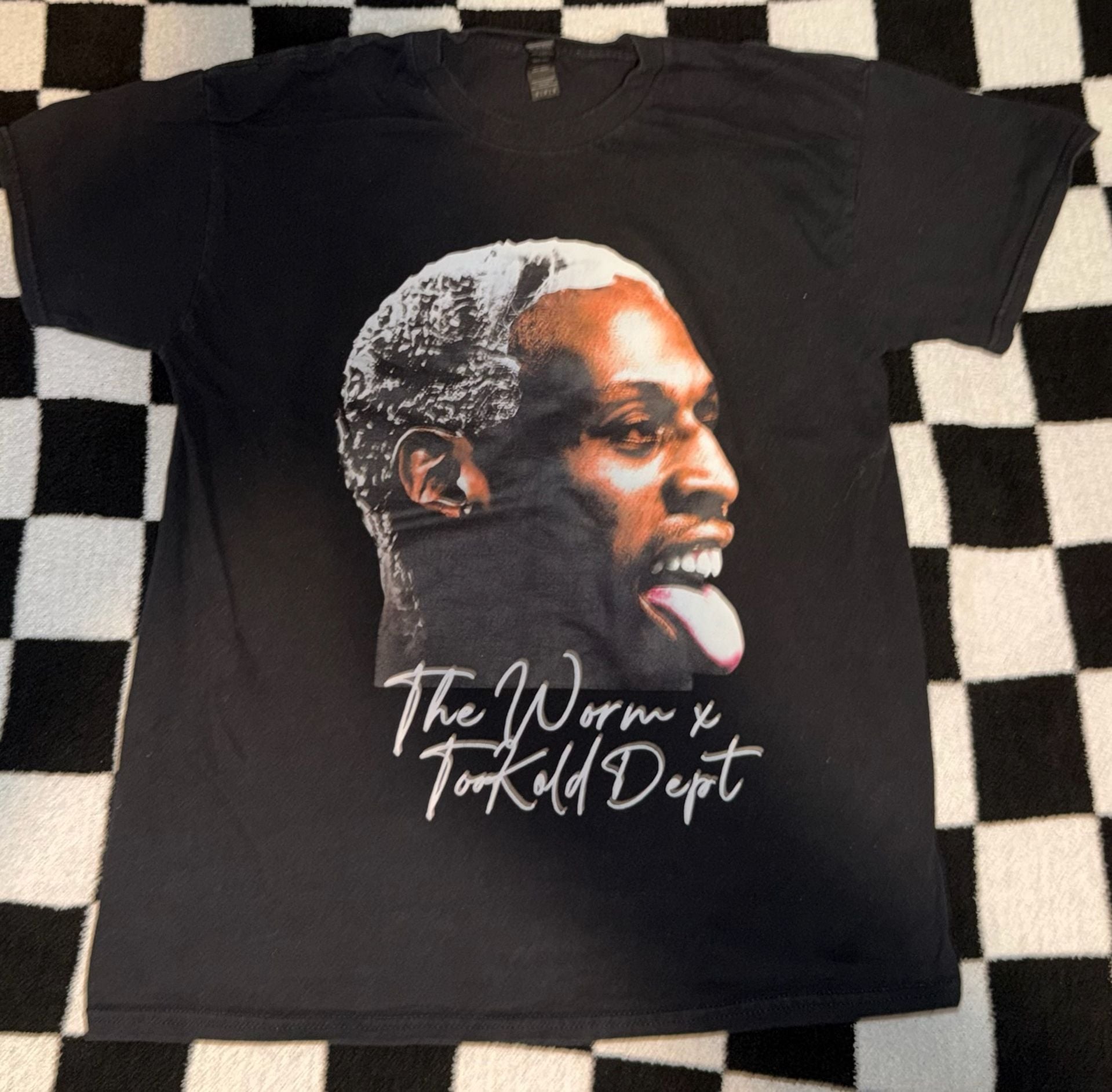 Too Kold Dept The Worm Dennis Rodman Graphic T-Shirt Black 2