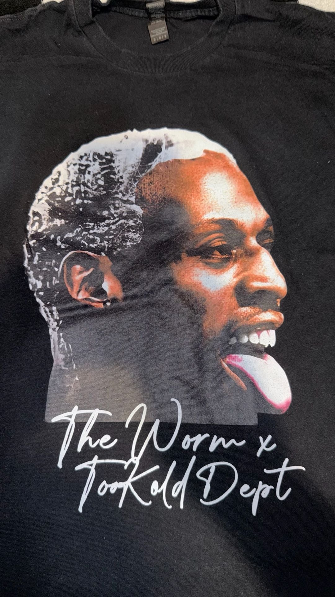 Too Kold Dept The Worm Dennis Rodman Graphic T-Shirt Black 3