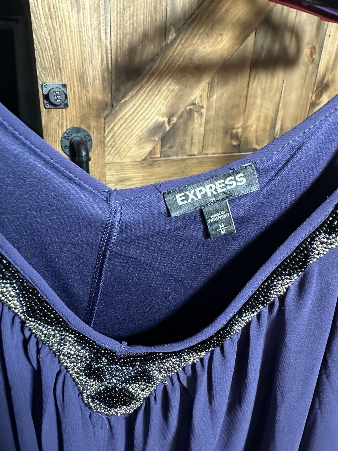 Express Beaded Neck Cami Dress Size M Purple 3