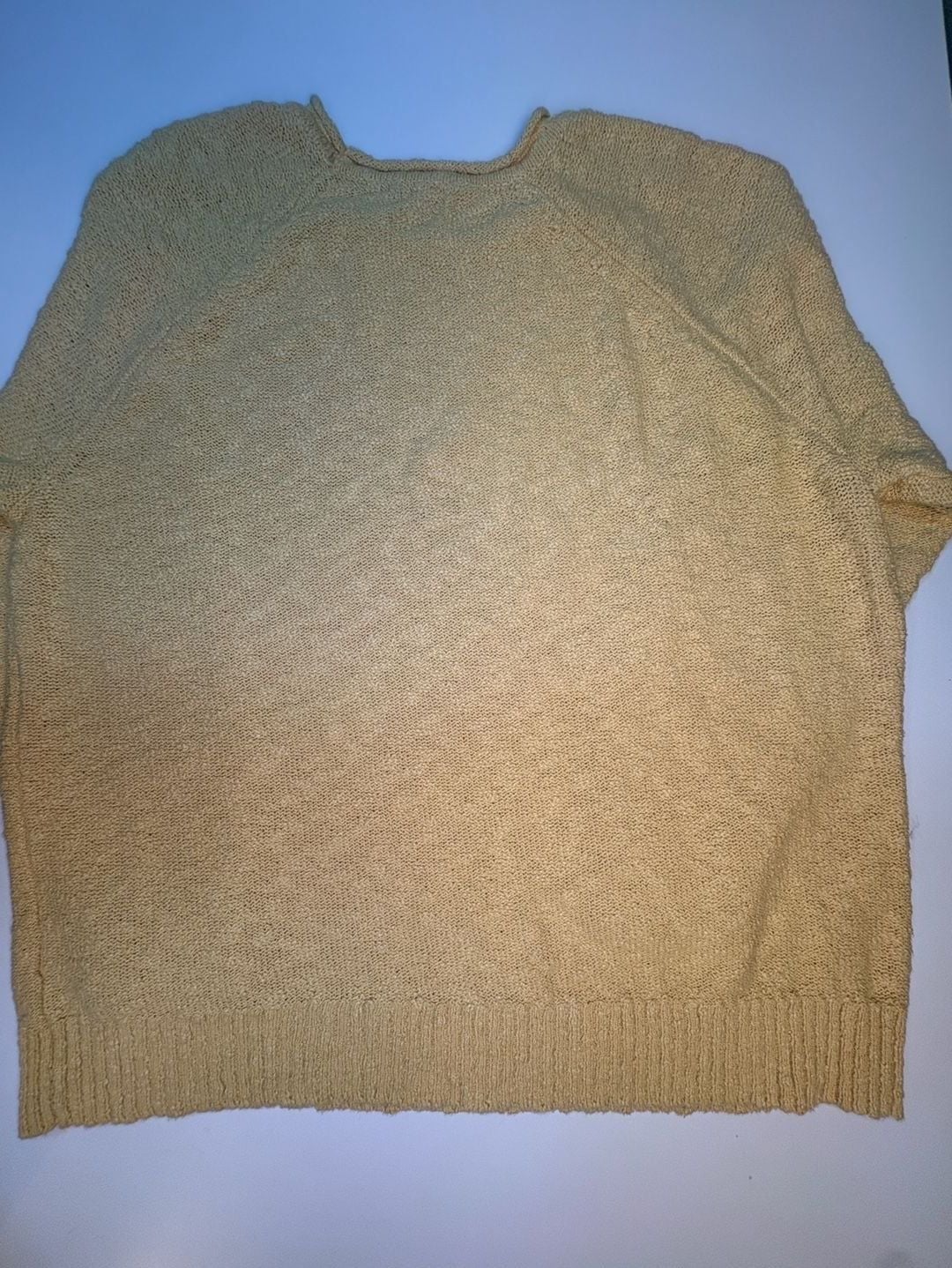 L.L.Bean Women’s XL Cream Cotton Textured Knit Pullover Sweater Cottagecore 3