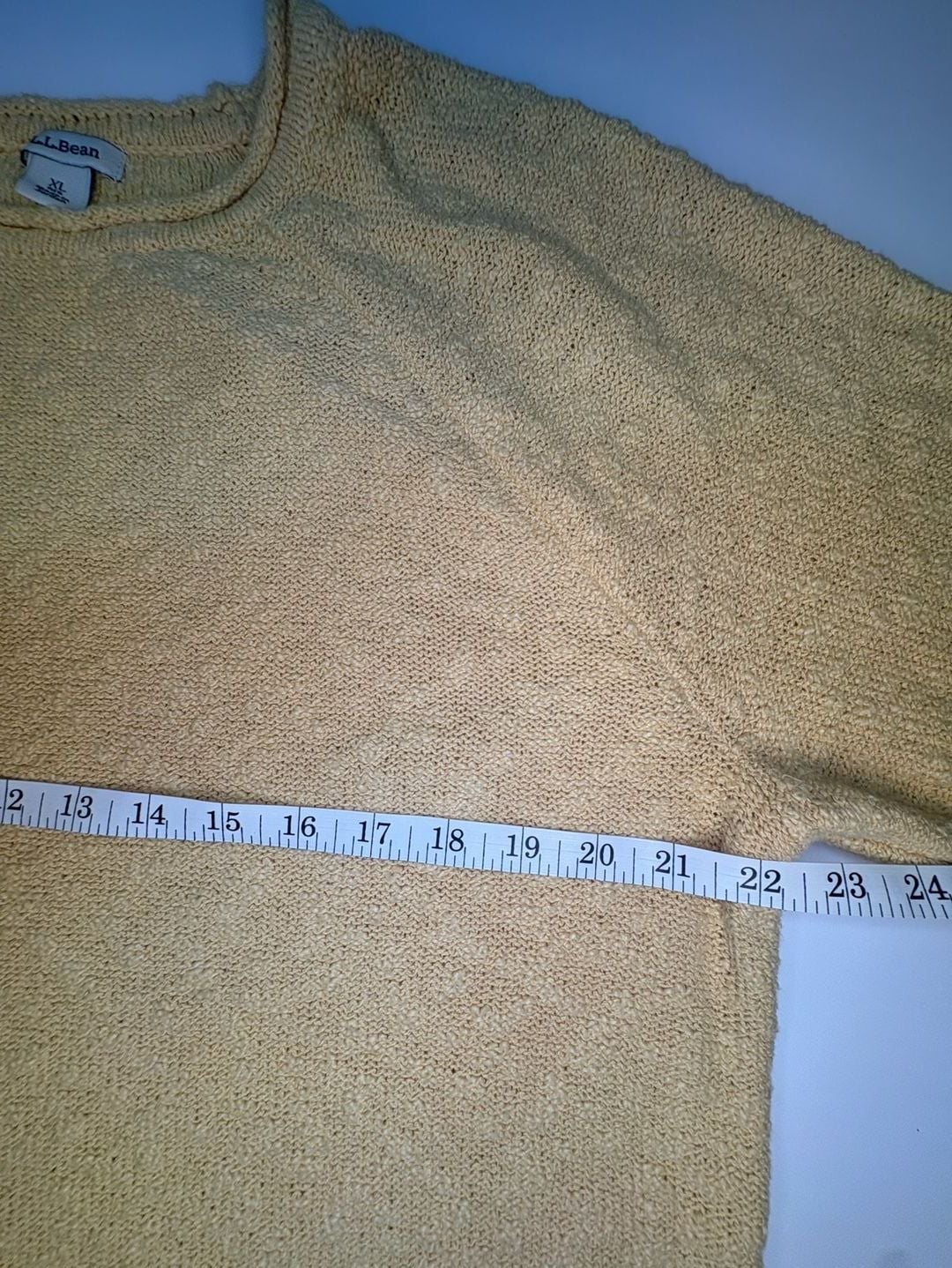 L.L.Bean Women’s XL Cream Cotton Textured Knit Pullover Sweater Cottagecore 7