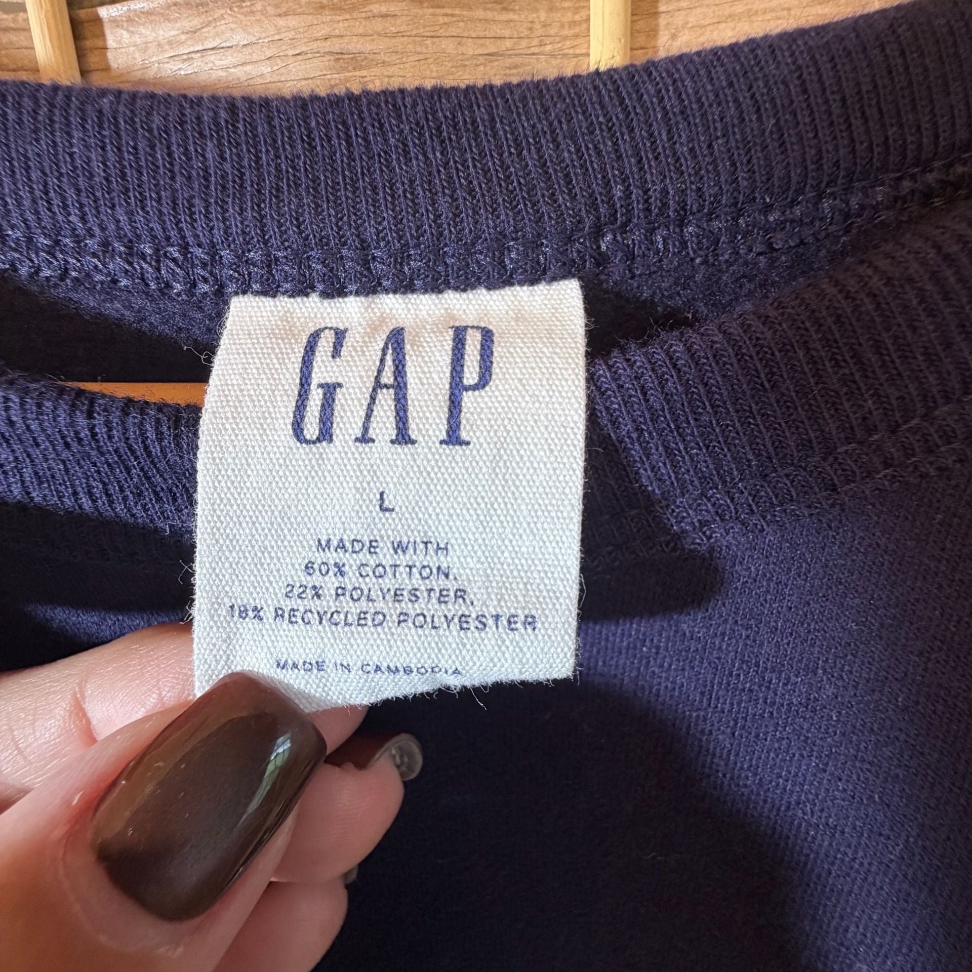 Gap Athl Dept 1969 Crewneck Sweatshirt Size L Blue Cotton Blend 4