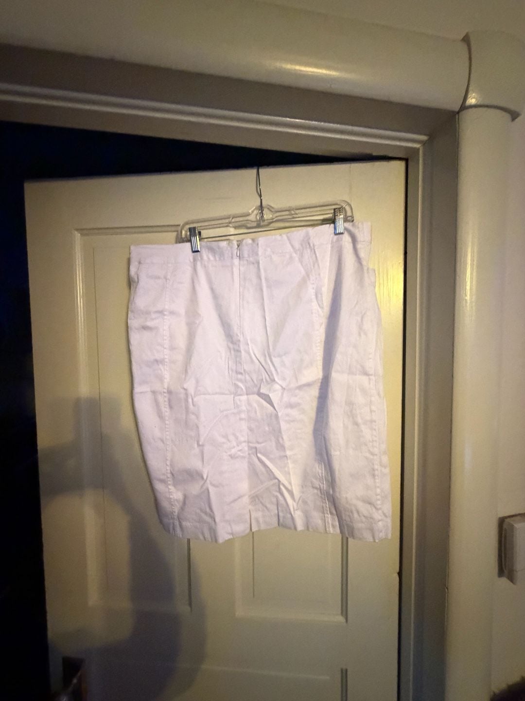 dressbarn Women's Skirt Size 18 White Cotton Blend Button Detail 7