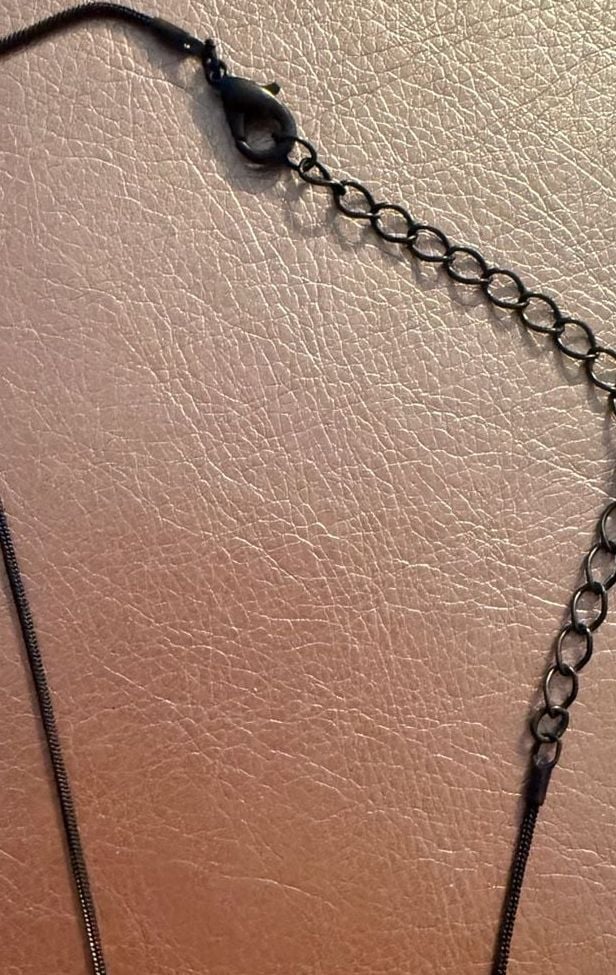Ornate Rhinestone Cross Pendant Necklace black 6