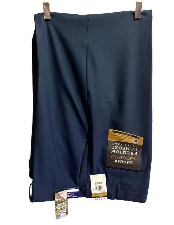Haggar Premium Comfort Dress Pant 42x30 Blue Classic Fit 2