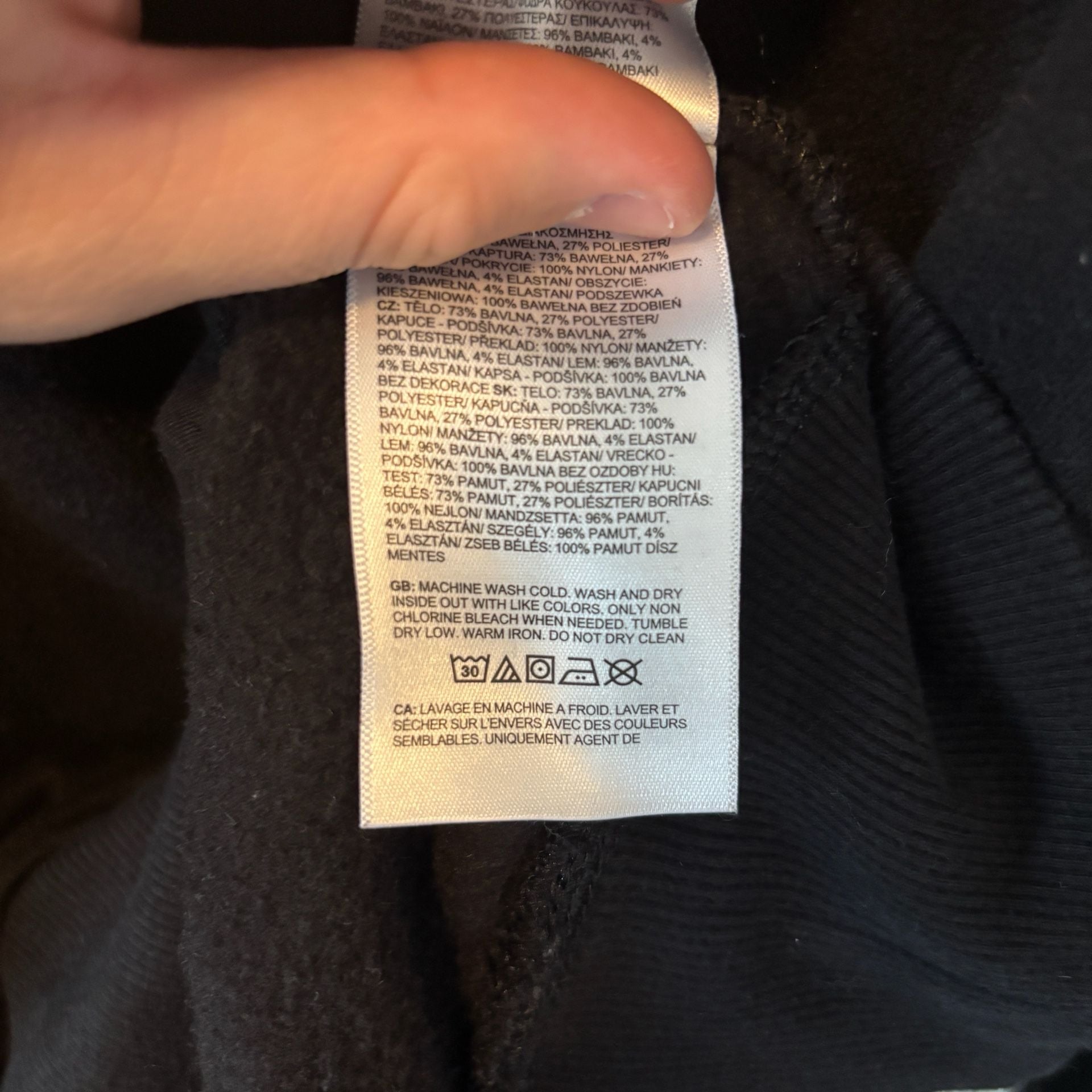 The North Face Graphic Hoodie Size L Black Contrast Hood 9