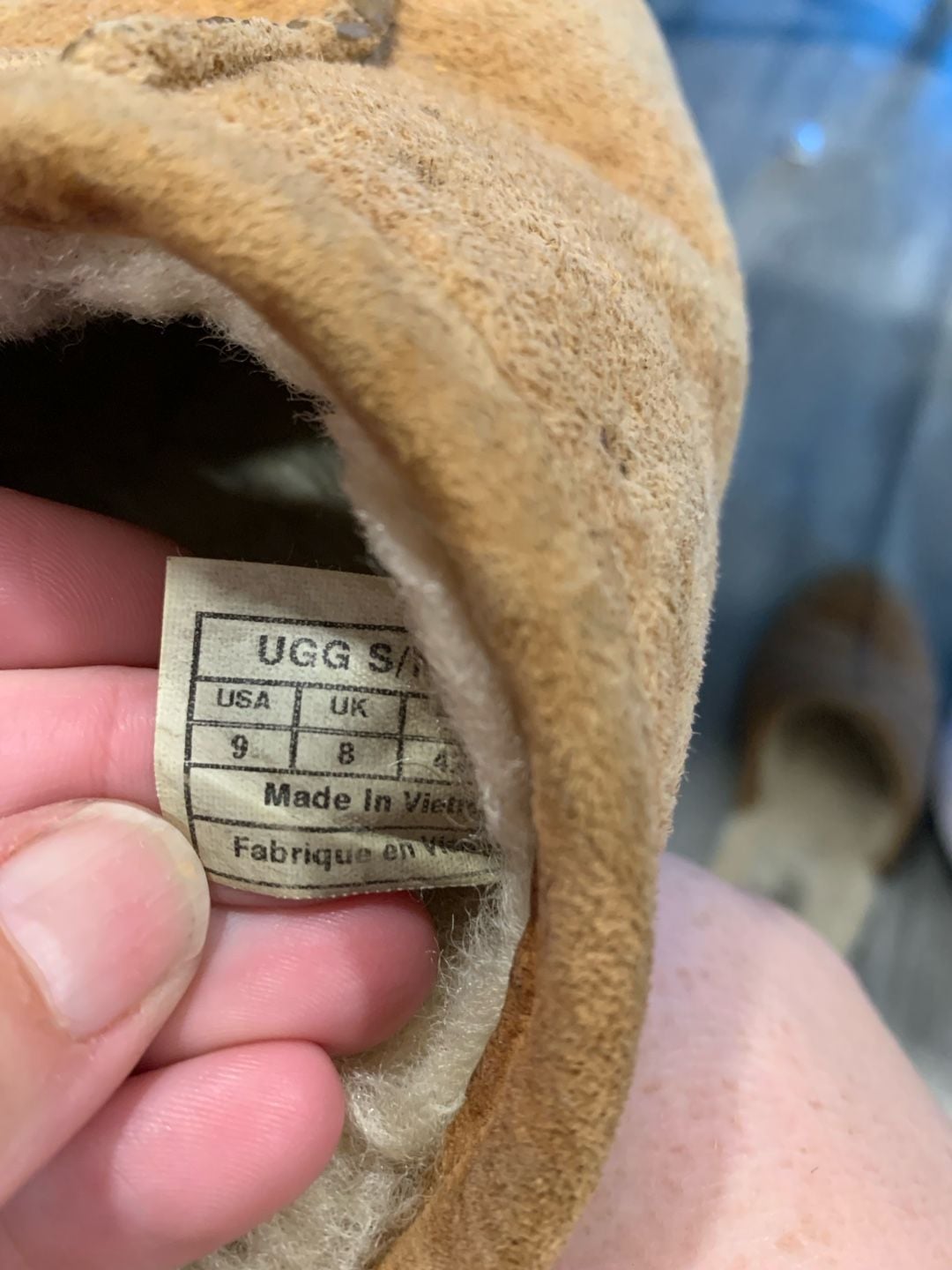 Ugg Scuff Slippers Brown Suede Shearling 7