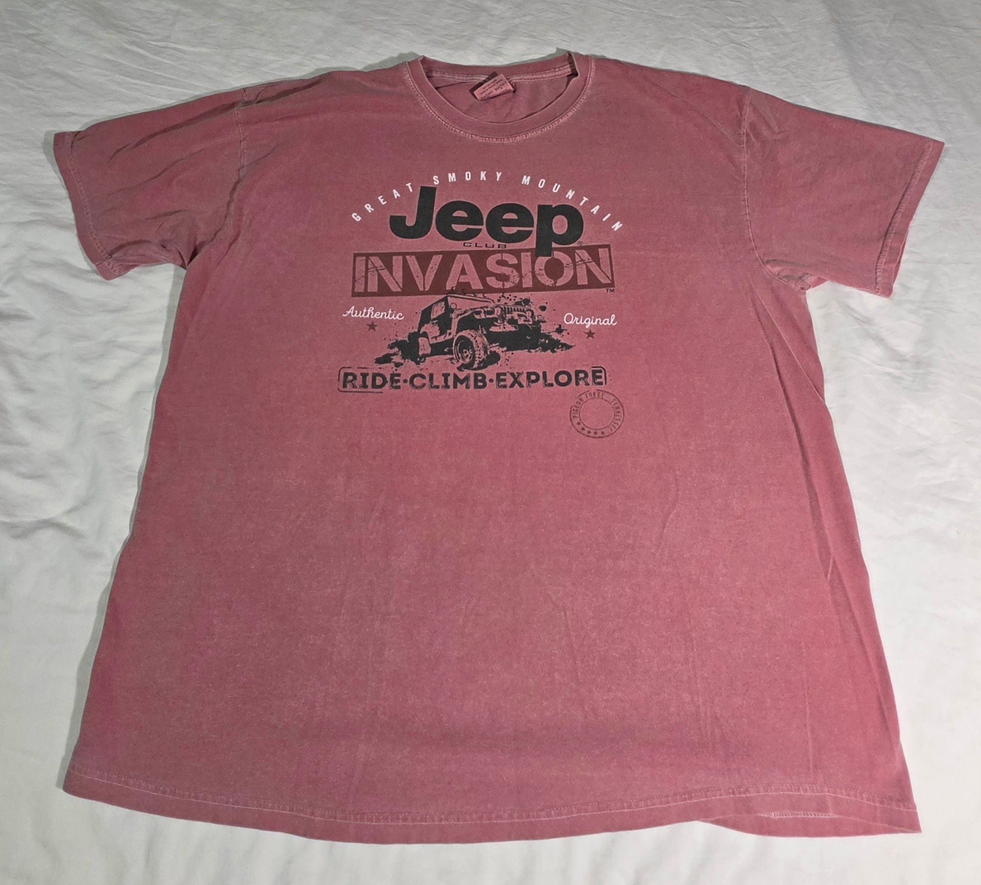 Comfort Colors Jeep Great Smoky Mountain Invasion T-Shirt Size 2XL Red 2