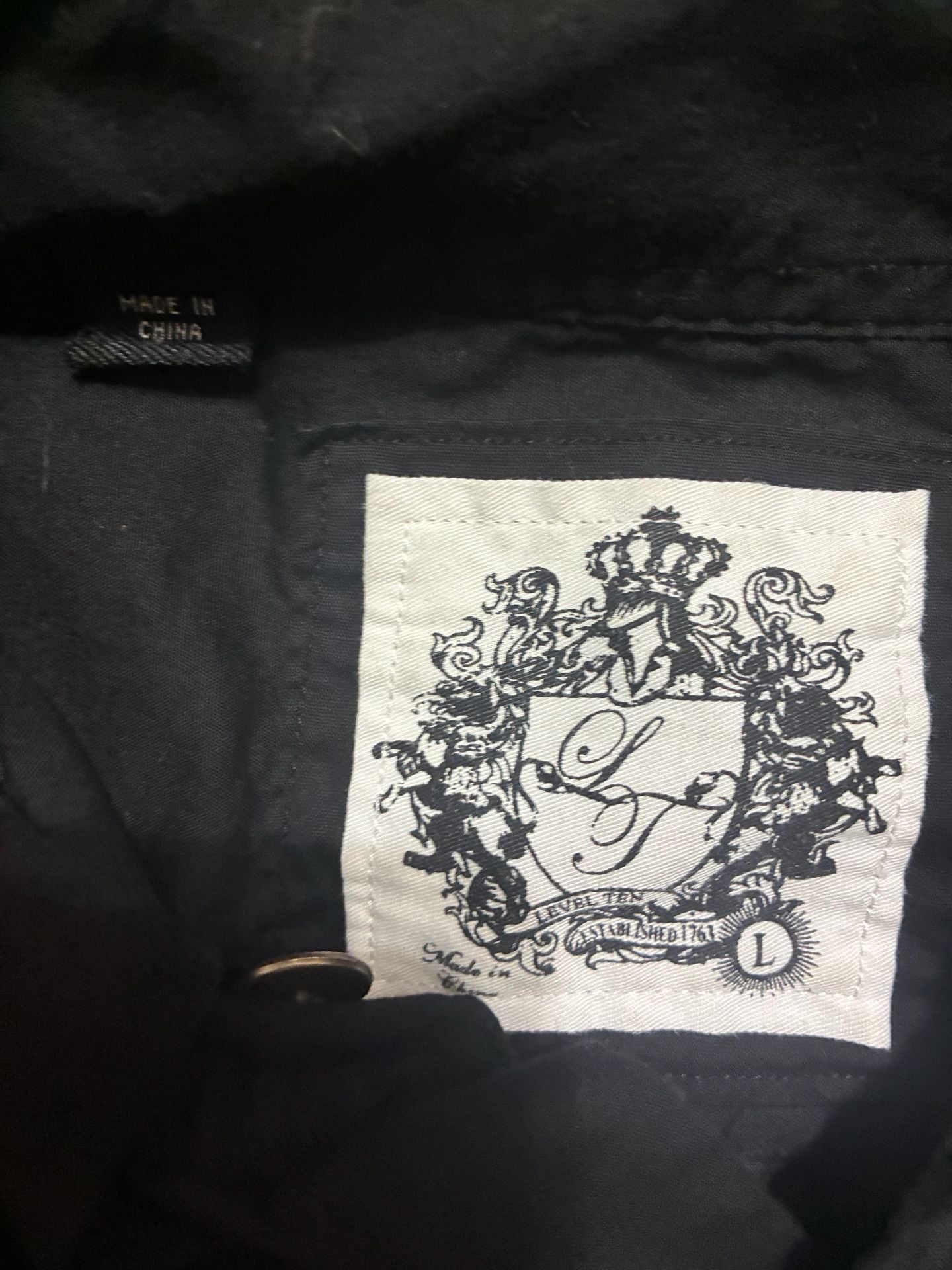 Affliction styled Long Sleeve Button-Down Shirt Black Graphic 5