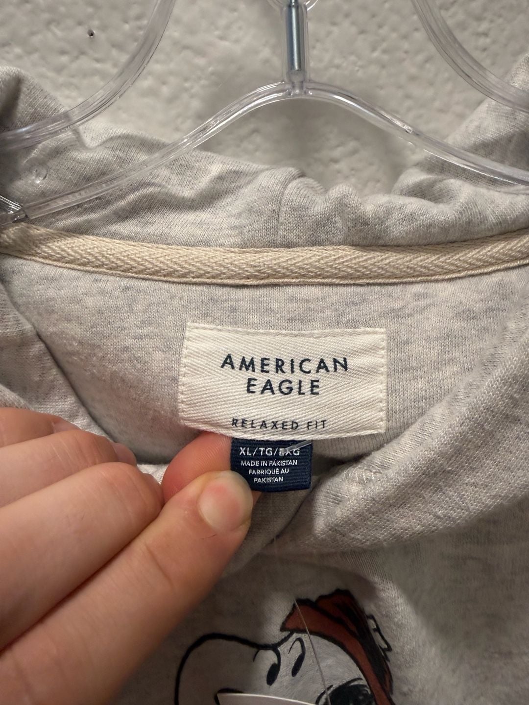 American Eagle Snoopy Hoodie Size XL Beige 3