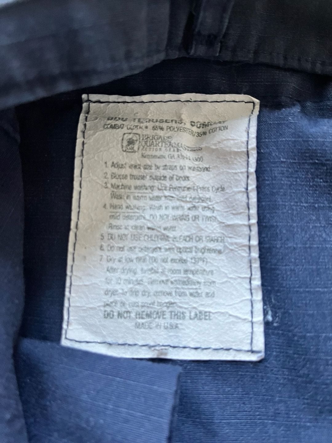 Brigade Quartermasters BDU Combat Cloth Trousers Large Regular Blue Cargo 90s 5