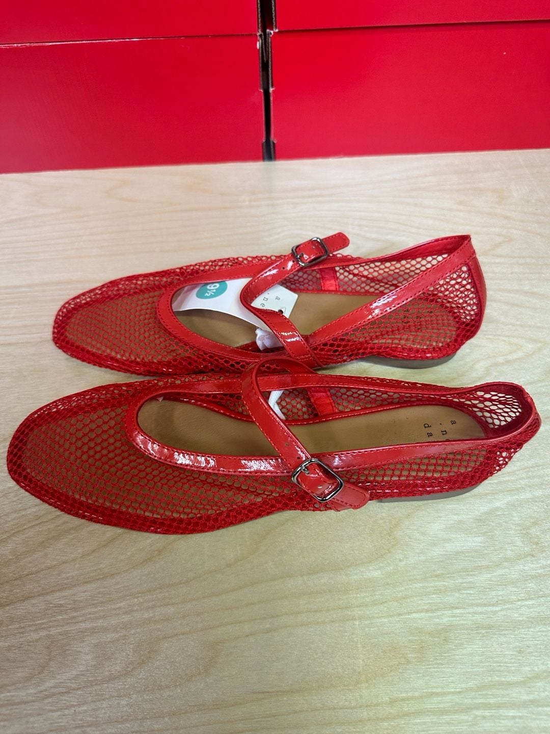 A New Day Mesh Mary Jane Flats Size 9.5 Red 4
