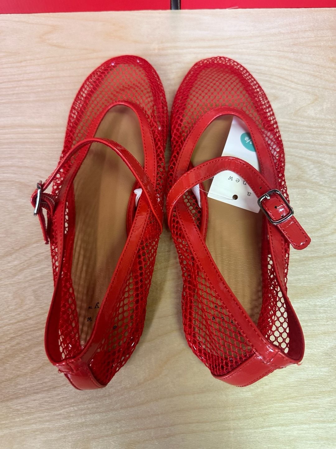 A New Day Mesh Mary Jane Flats Size 9.5 Red 5