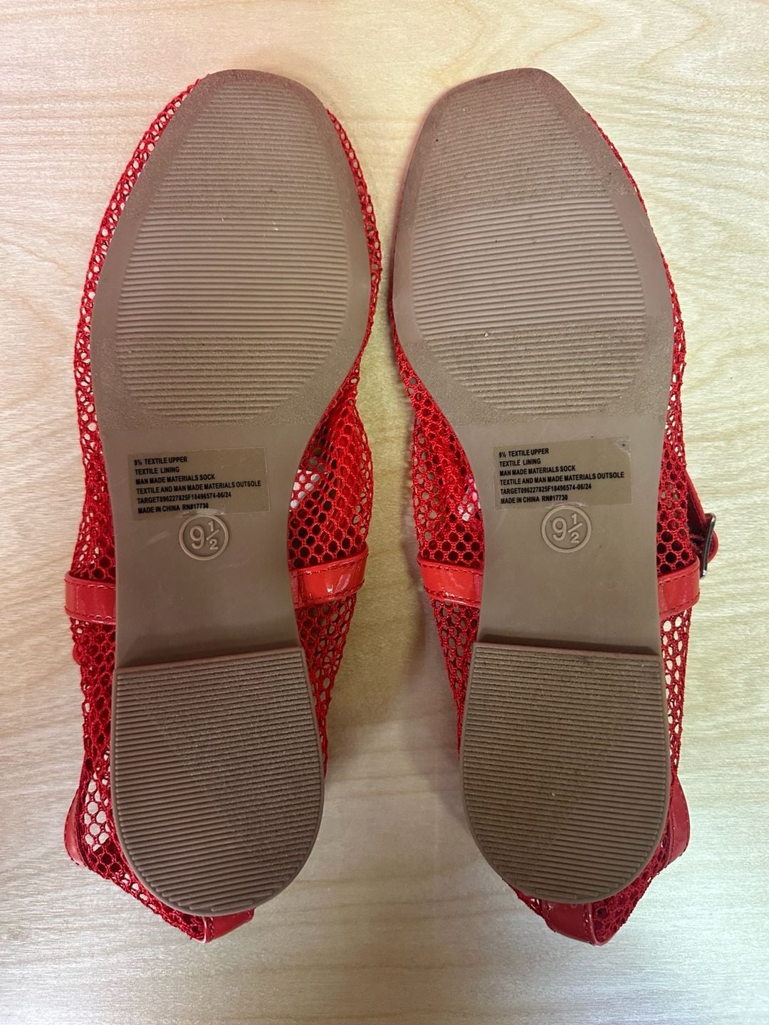 A New Day Mesh Mary Jane Flats Size 9.5 Red 7
