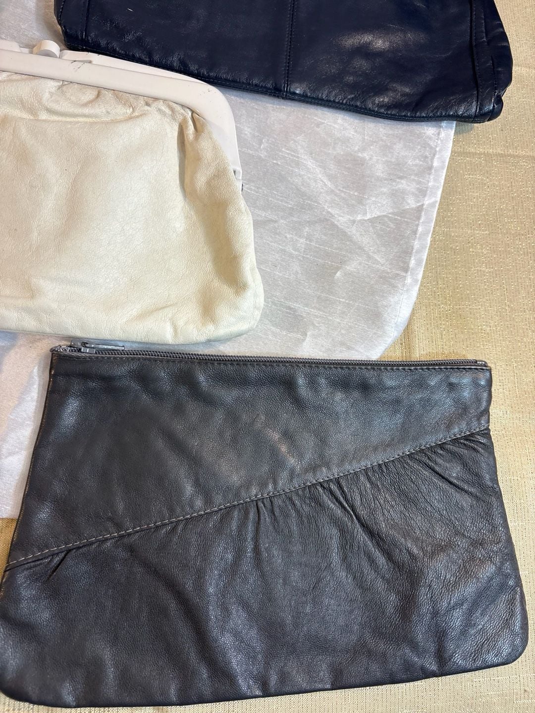 Vintage Leather Clutch Handbags Lot of 5 Assorted Styles 2