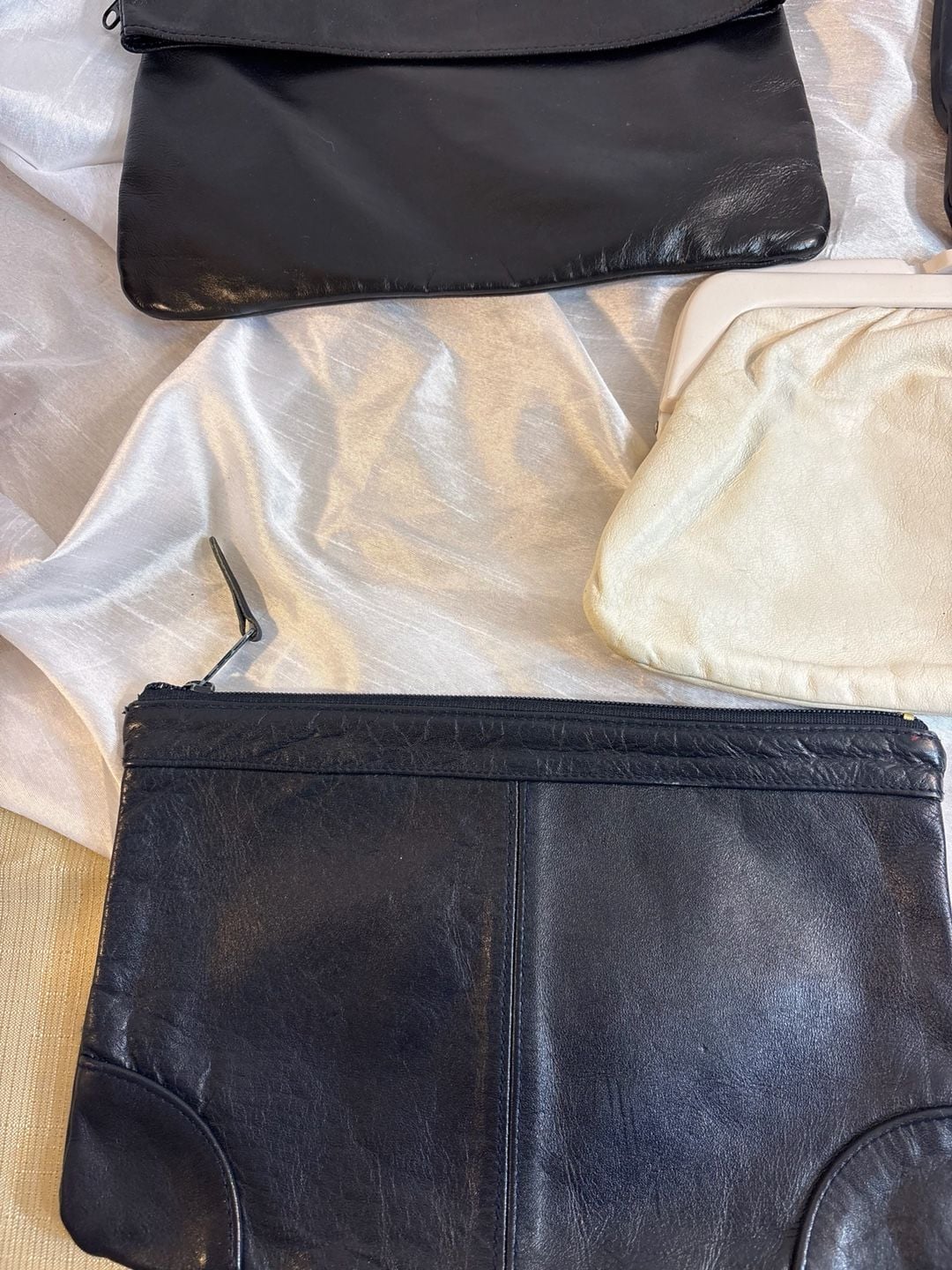 Vintage Leather Clutch Handbags Lot of 5 Assorted Styles 3