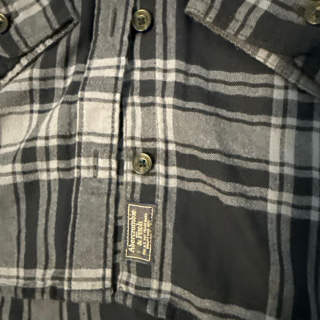 Abercrombie & Fitch Boyfriend Plaid Flannel Shirt Size XS Black 5