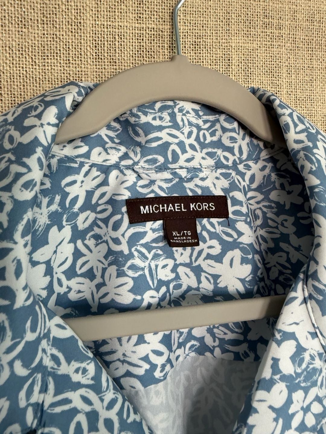 Michael Kors Floral Short Sleeve Button Down Shirt Size XL 3