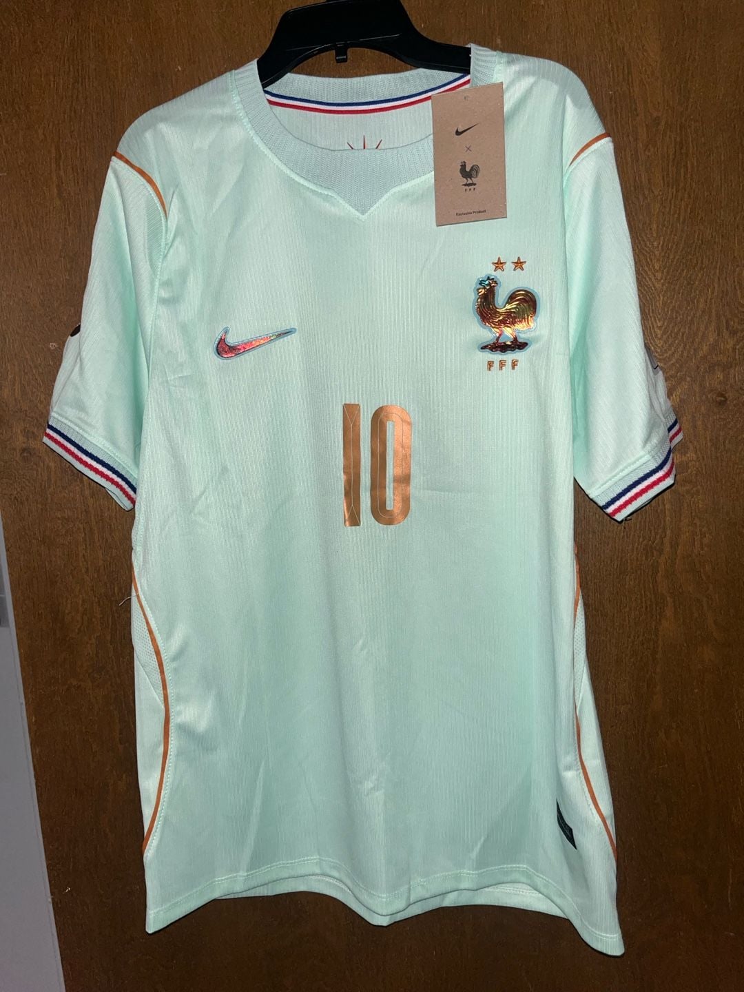 Nike France Mbappe 10 Size S Soccer Jersey Mint Green 2