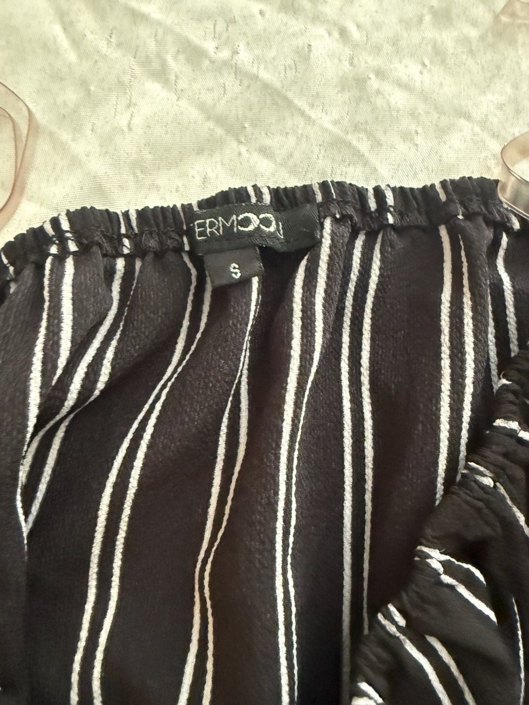 Striped Off-The-Shoulder Long Sleeve Blouse 4