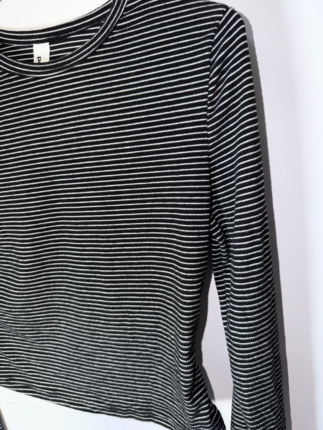 Missguided Striped Long Sleeve Top Size S Black White Ribbed Womens 3