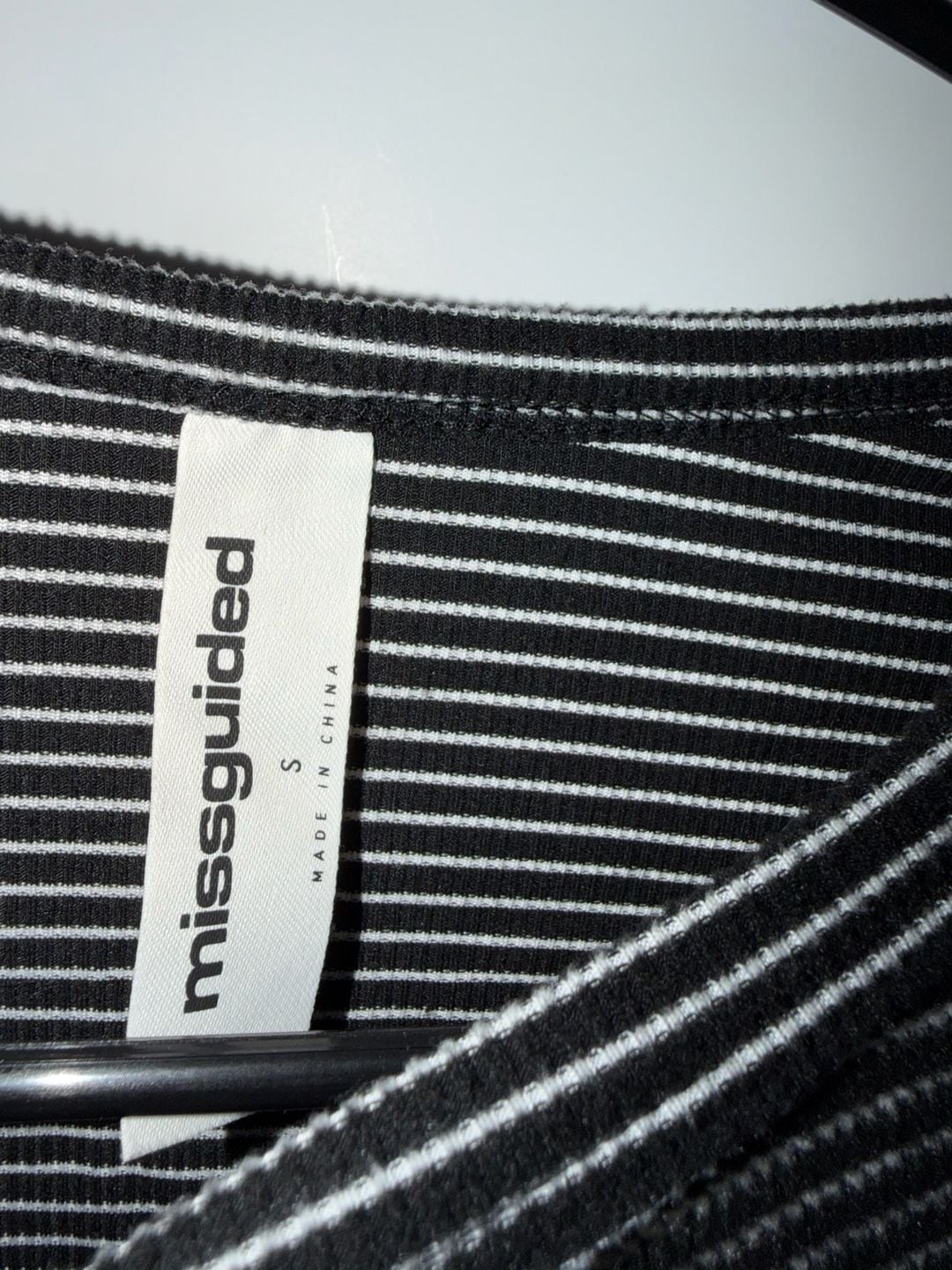 Missguided Striped Long Sleeve Top Size S Black White Ribbed Womens 4