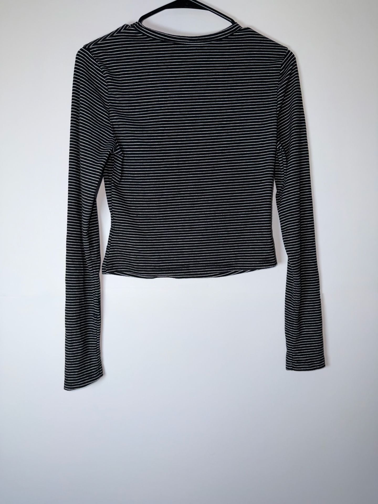 Missguided Striped Long Sleeve Top Size S Black White Ribbed Womens 7
