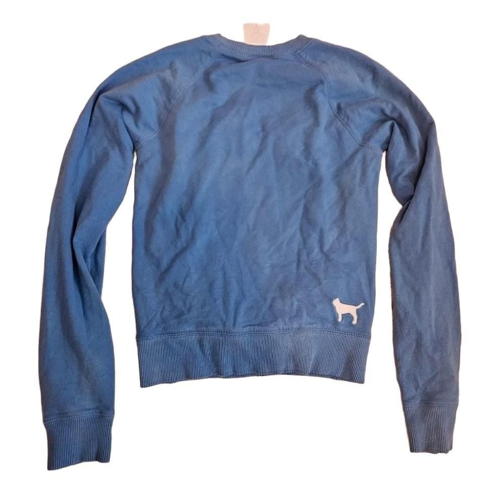 VTG Victoria's Secret PINK Crewneck Sweatshirt XS Blue Royalty Shield Logo *Spot 7