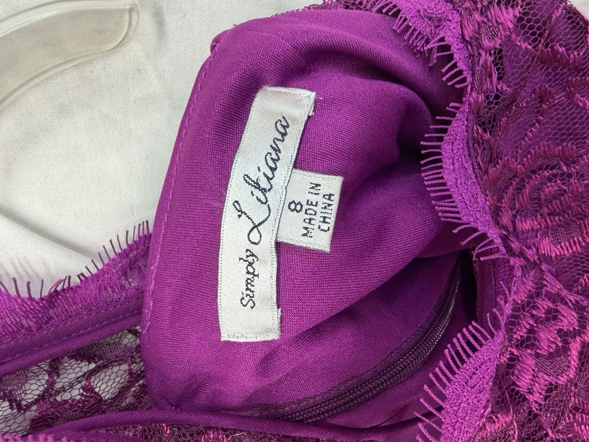 Simply Liliana Dress Size 8 Purple Lace Sleeveless 4