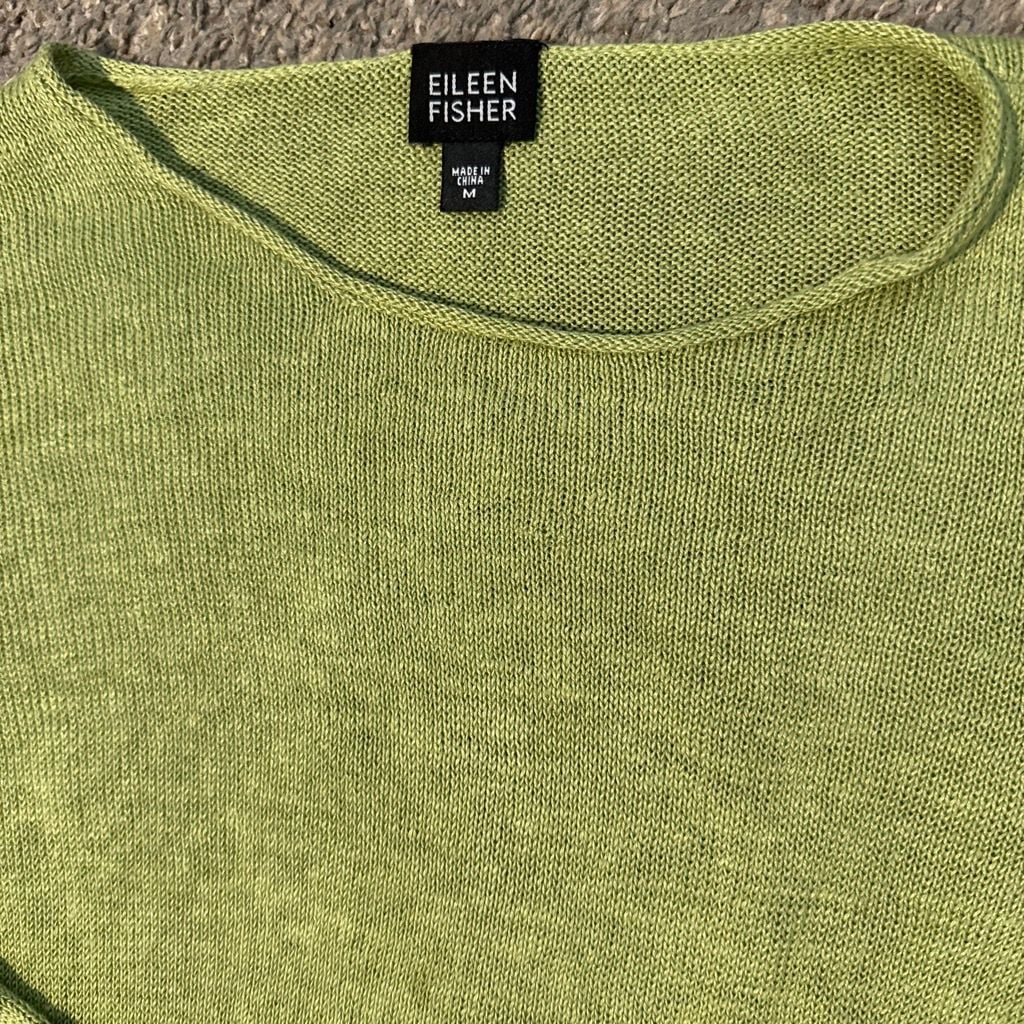 Eileen Fisher Sweater Size M Green Knit 1
