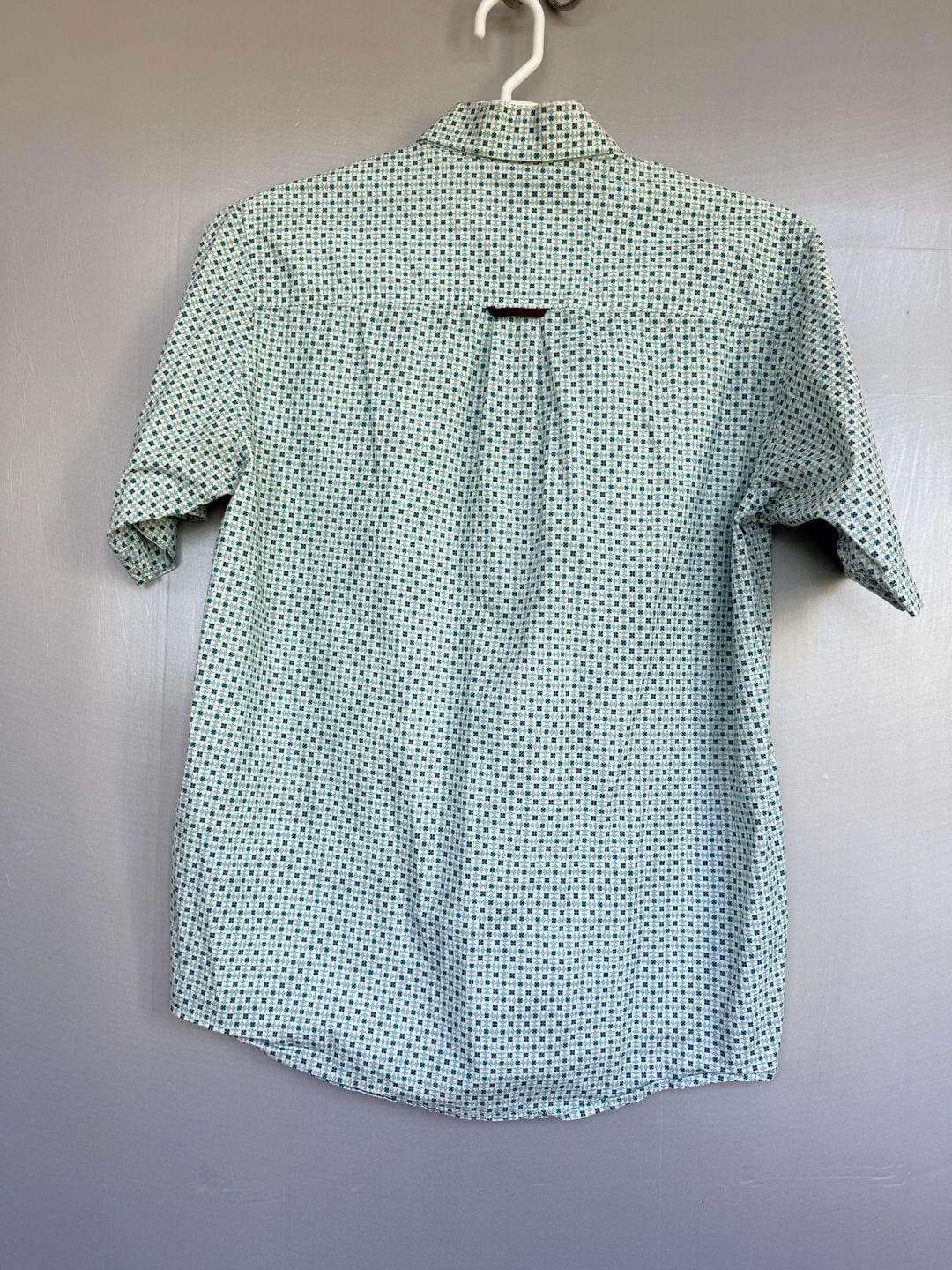 Panhandle Tuf Cooper Performance Button Down Shirt Size M Turquoise Geometric 6