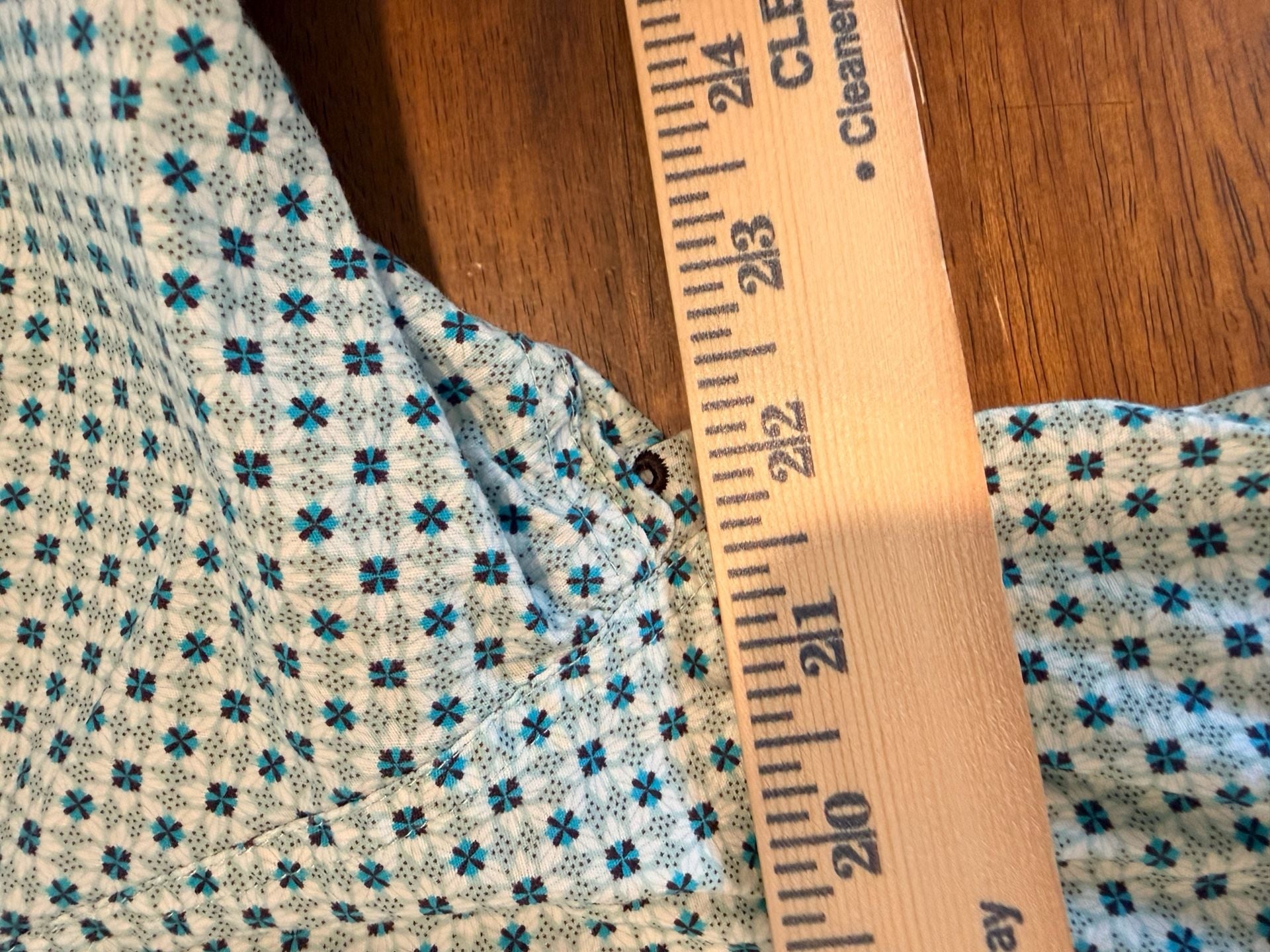 Panhandle Tuf Cooper Performance Button Down Shirt Size M Turquoise Geometric 7