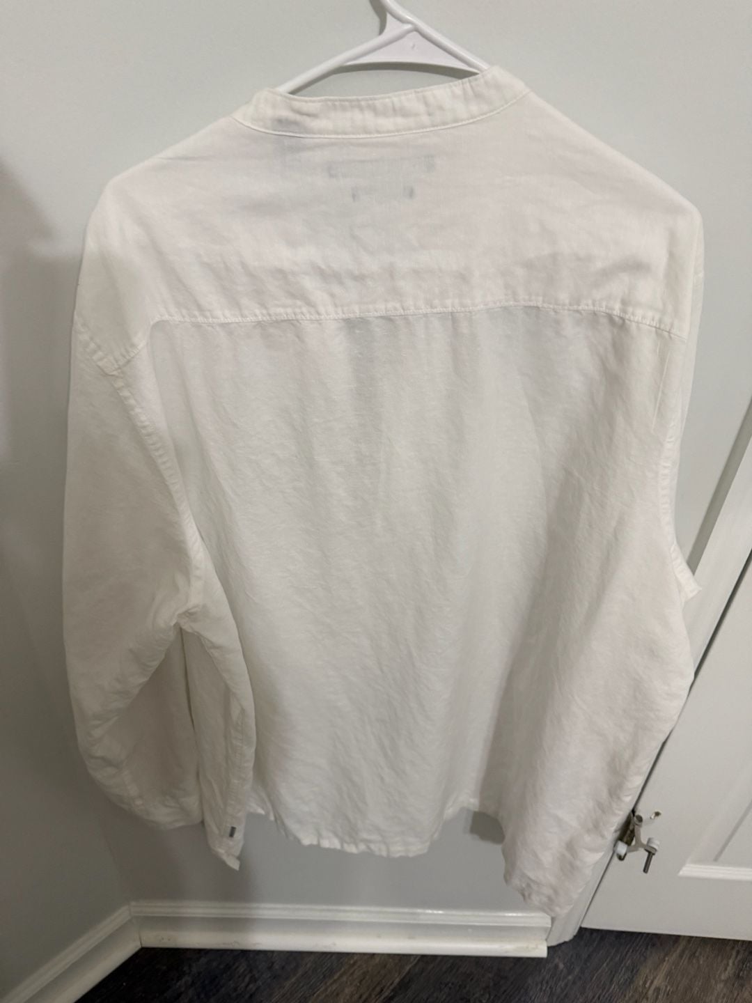 Perry Ellis Long Sleeve Linen Blend Shirt Size XXL White Pullover 6