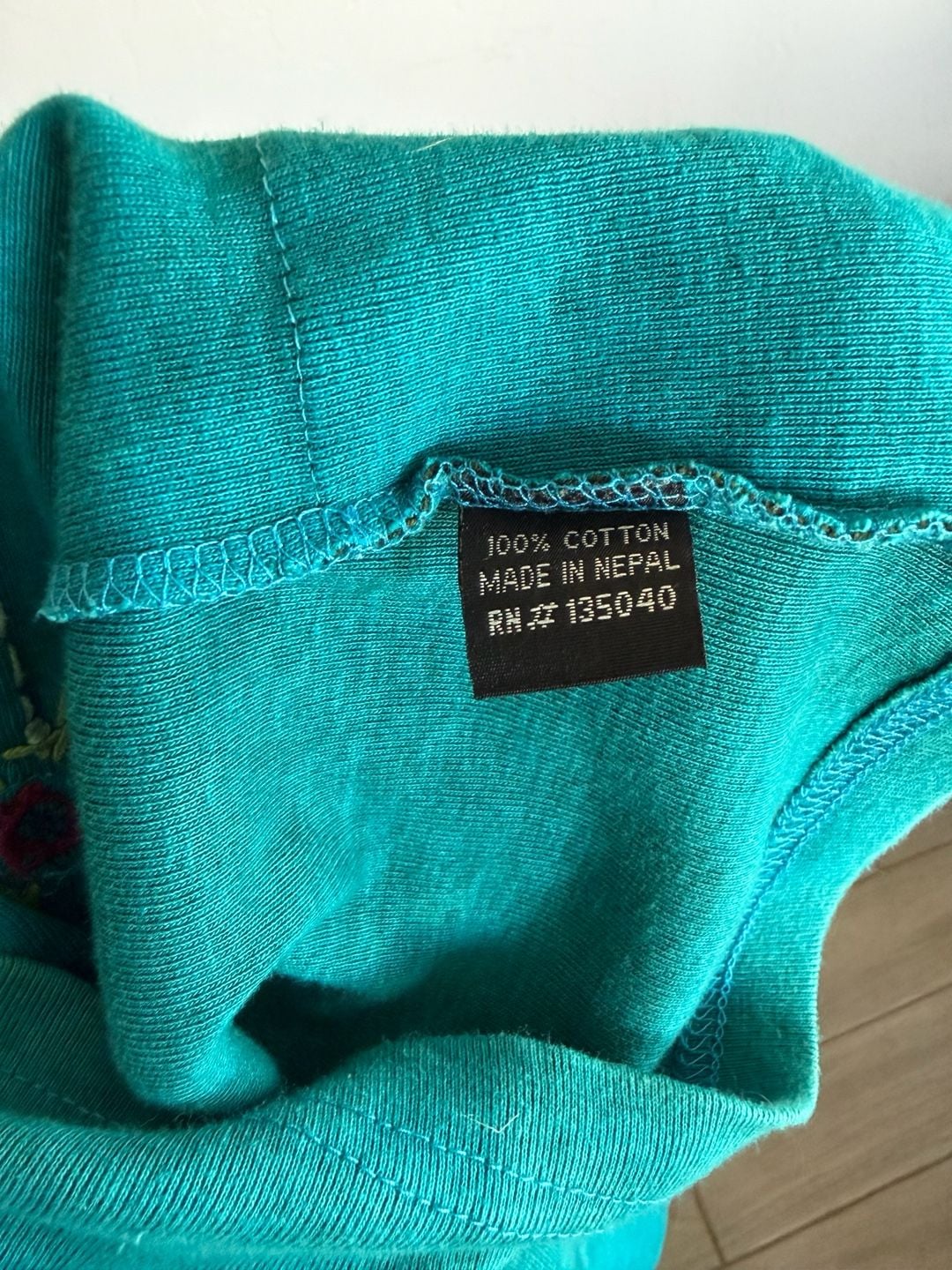 Rising International Patchwork Floral Zip Hoodie Size L Blue 9