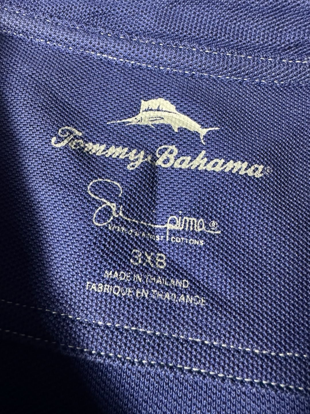 Tommy Bahama Polo Shirt Size 3XB Blue Pima Cotton 7
