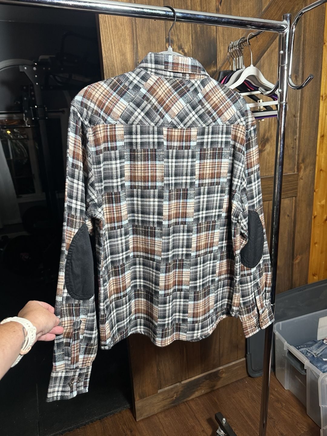 Goodfellow & Co Mens Size M Patchwork Plaid Heavyweight Button ..., 4