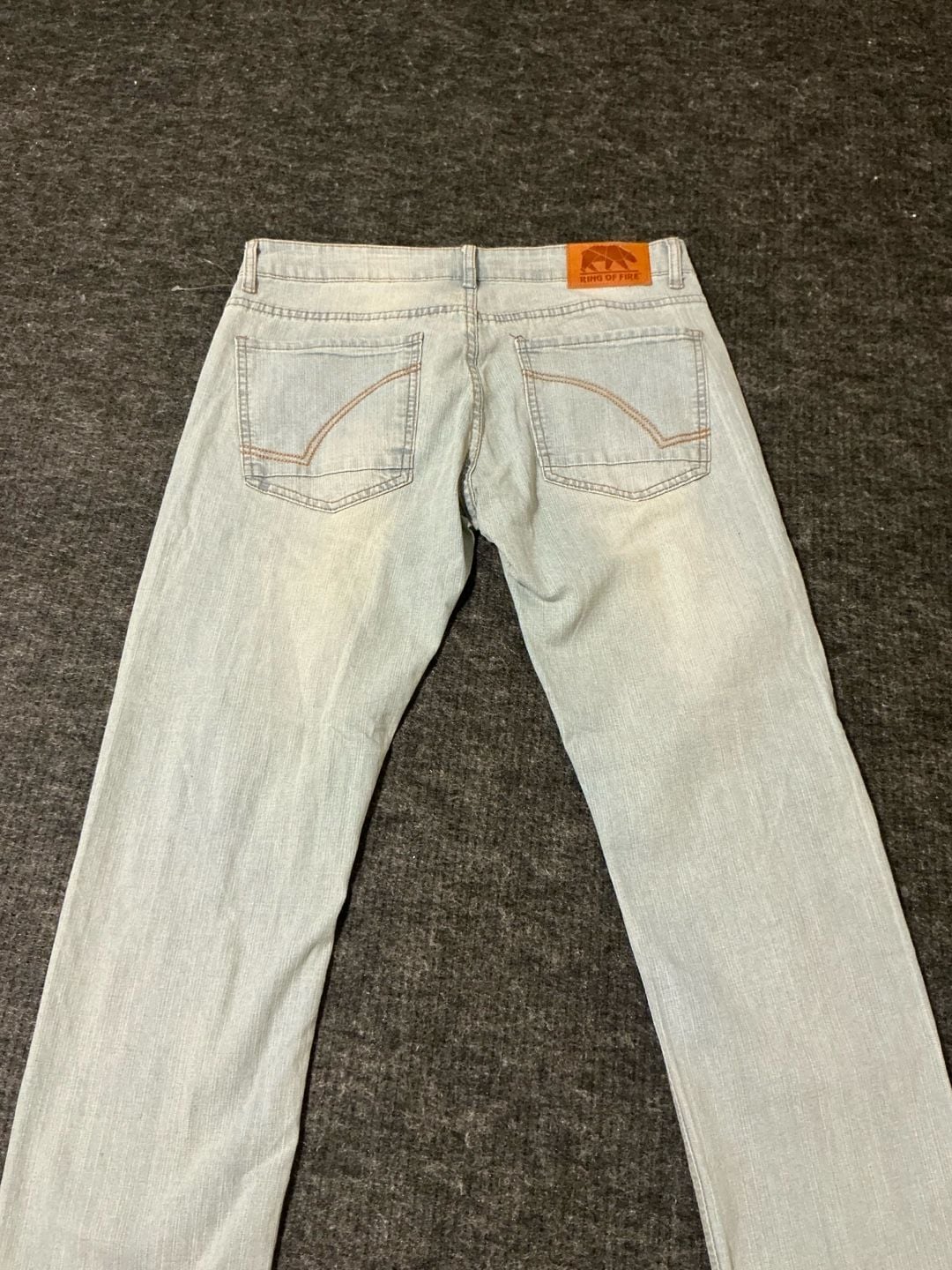 Ring of Fire Slim Distressed Light Wash Jeans Mens Size 31x30 Light Blue 11