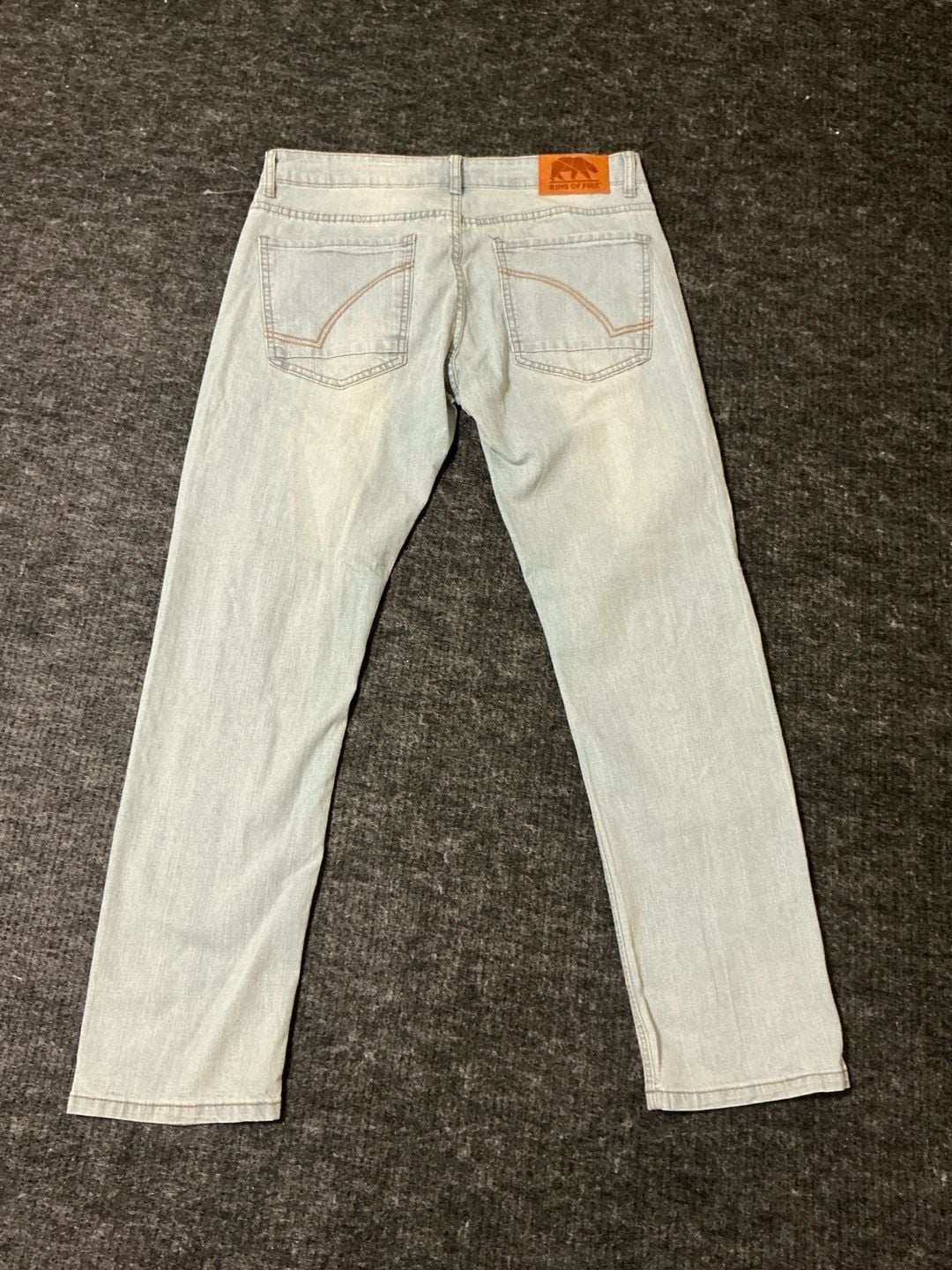 Ring of Fire Slim Distressed Light Wash Jeans Mens Size 31x30 Light Blue 12