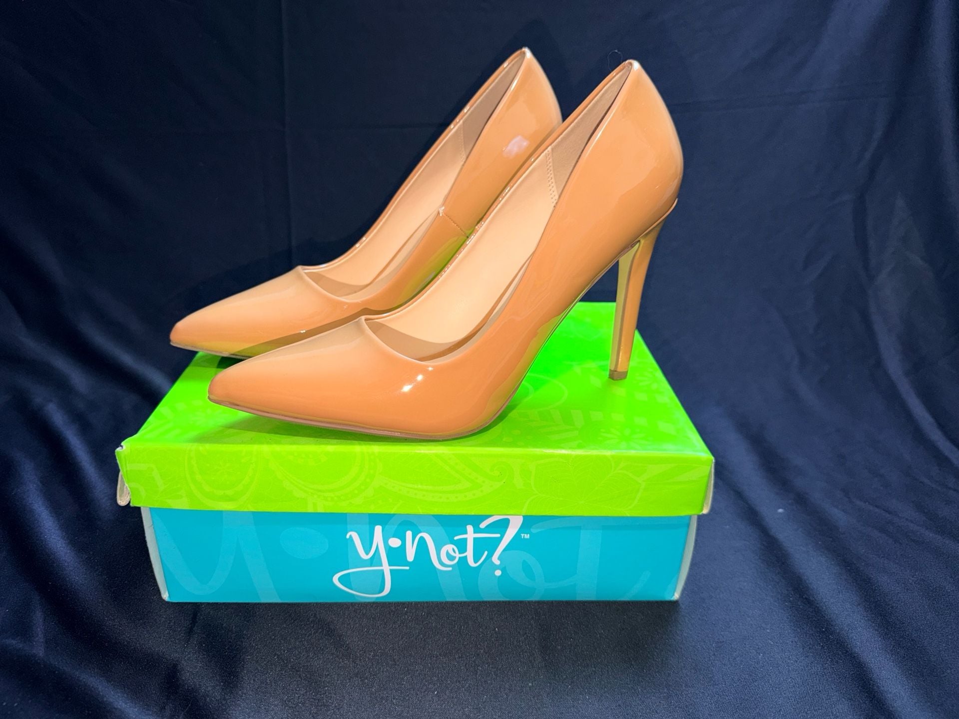Y Not? Nude Patent Leather Pointed Toe Pumps 9