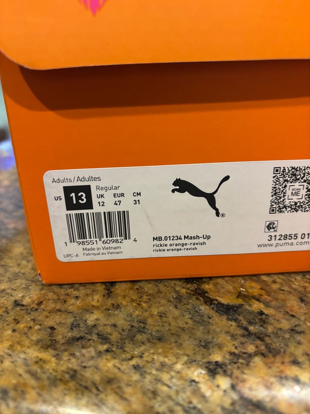 Puma MB.01 Mash-Up Size 13 Rickie Orange Ravish Basketball Shoes 10