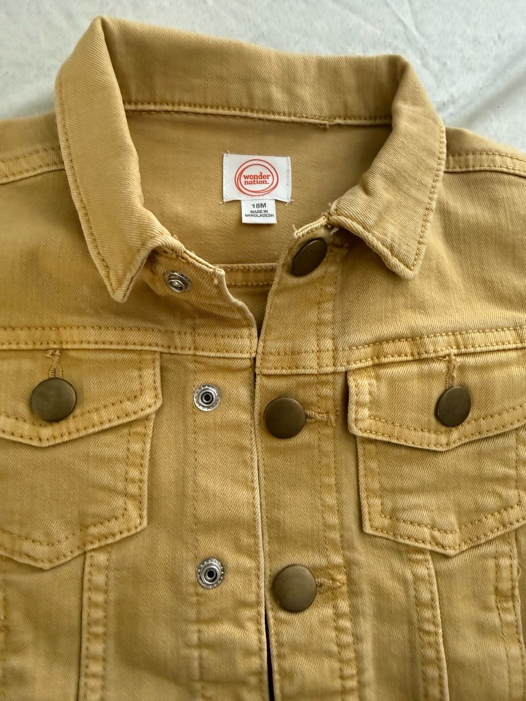Wonder Nation Denim Jacket and Pants Set Mustard Yellow 12M 2