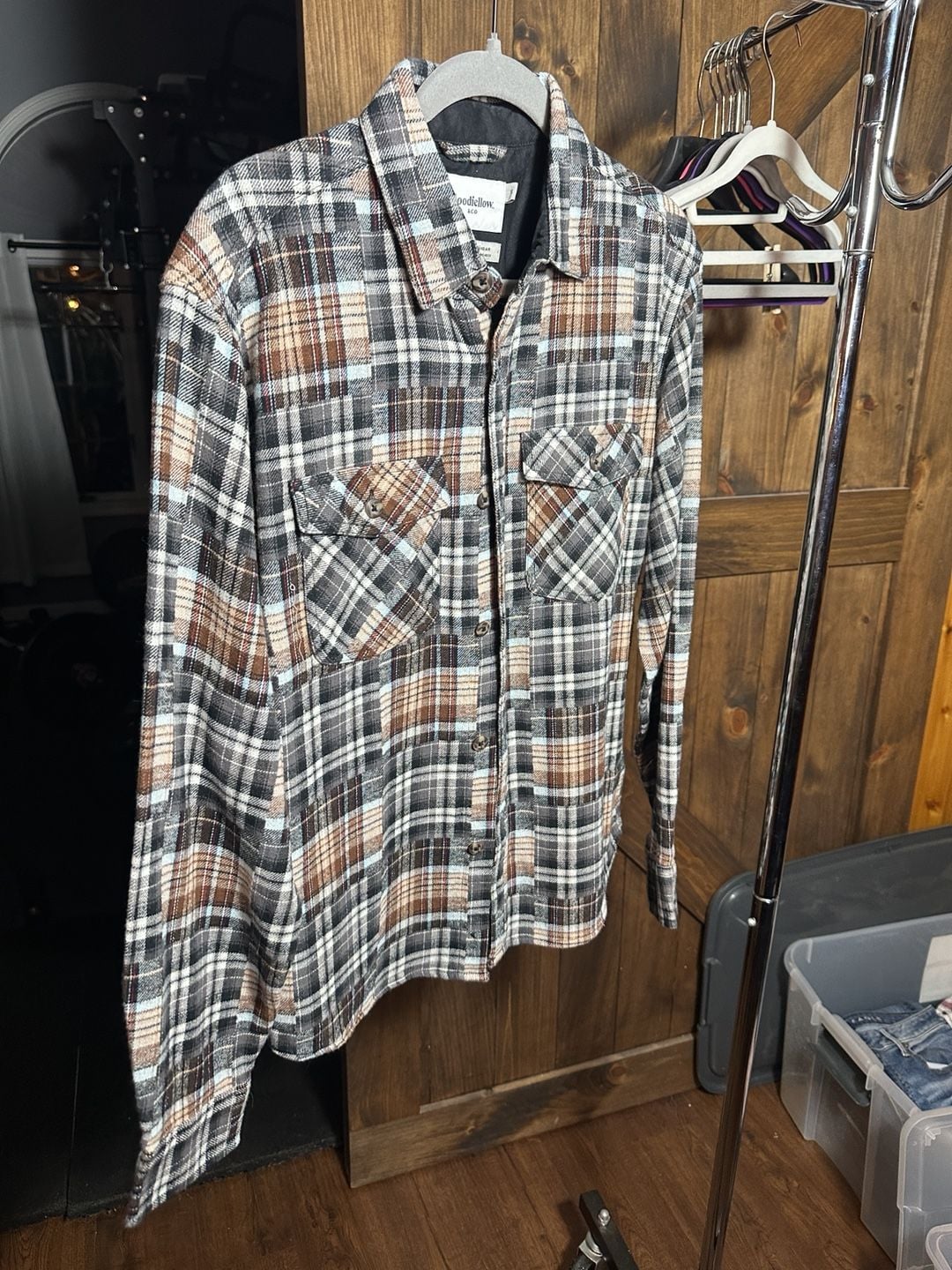 Goodfellow & Co Mens Size M Patchwork Plaid Heavyweight Button ..., 2