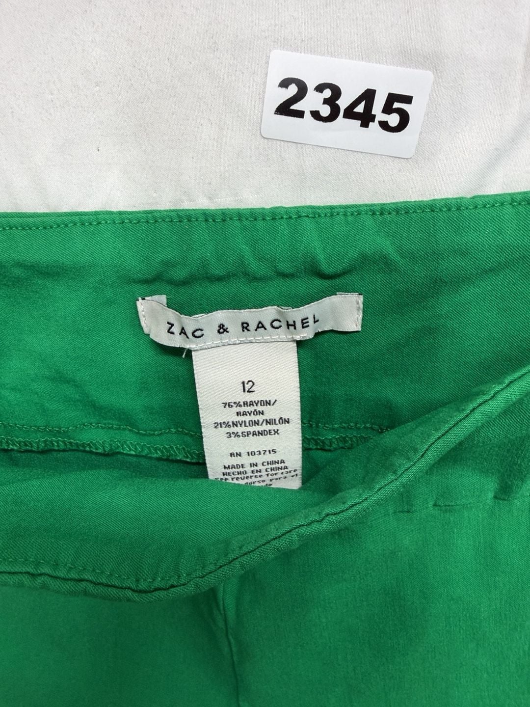 Zac & Rachel Green Pants Size 12 Grommet Hem Details 3