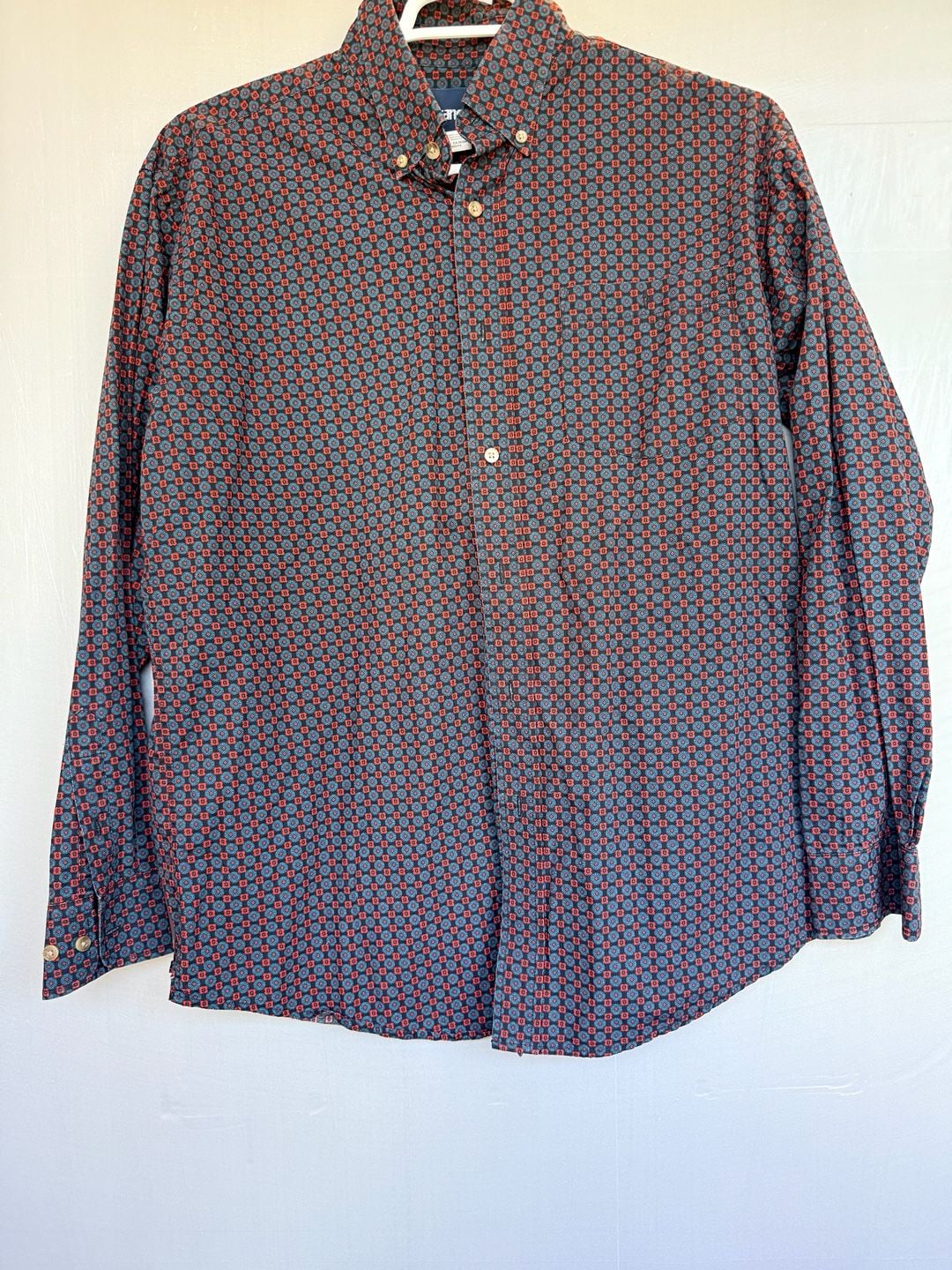 Wrangler Long Sleeve Button-Down Shirt Size L Geometric Pattern 2